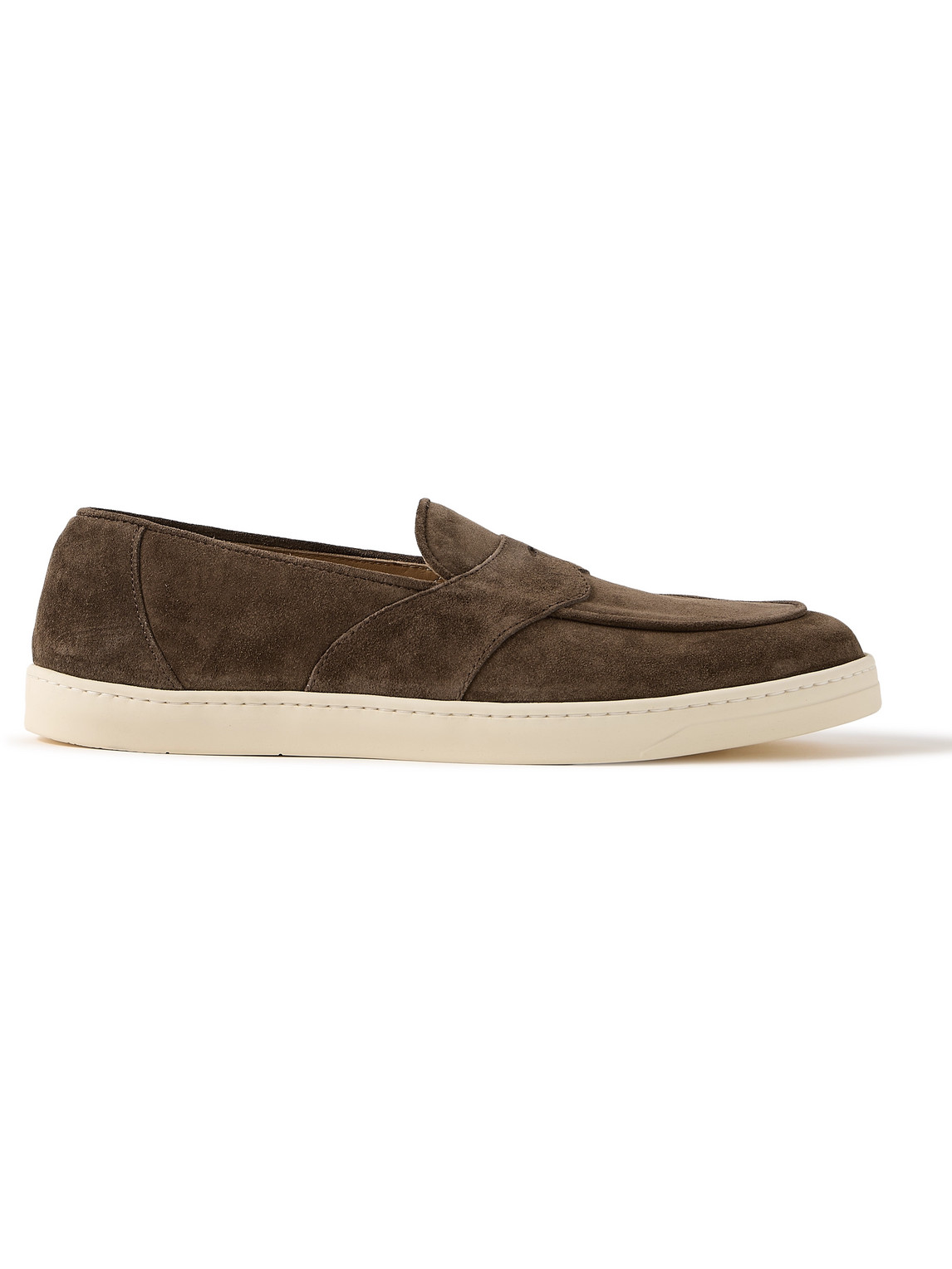 George Cleverley Joey Suede Penny Loafers In Brown