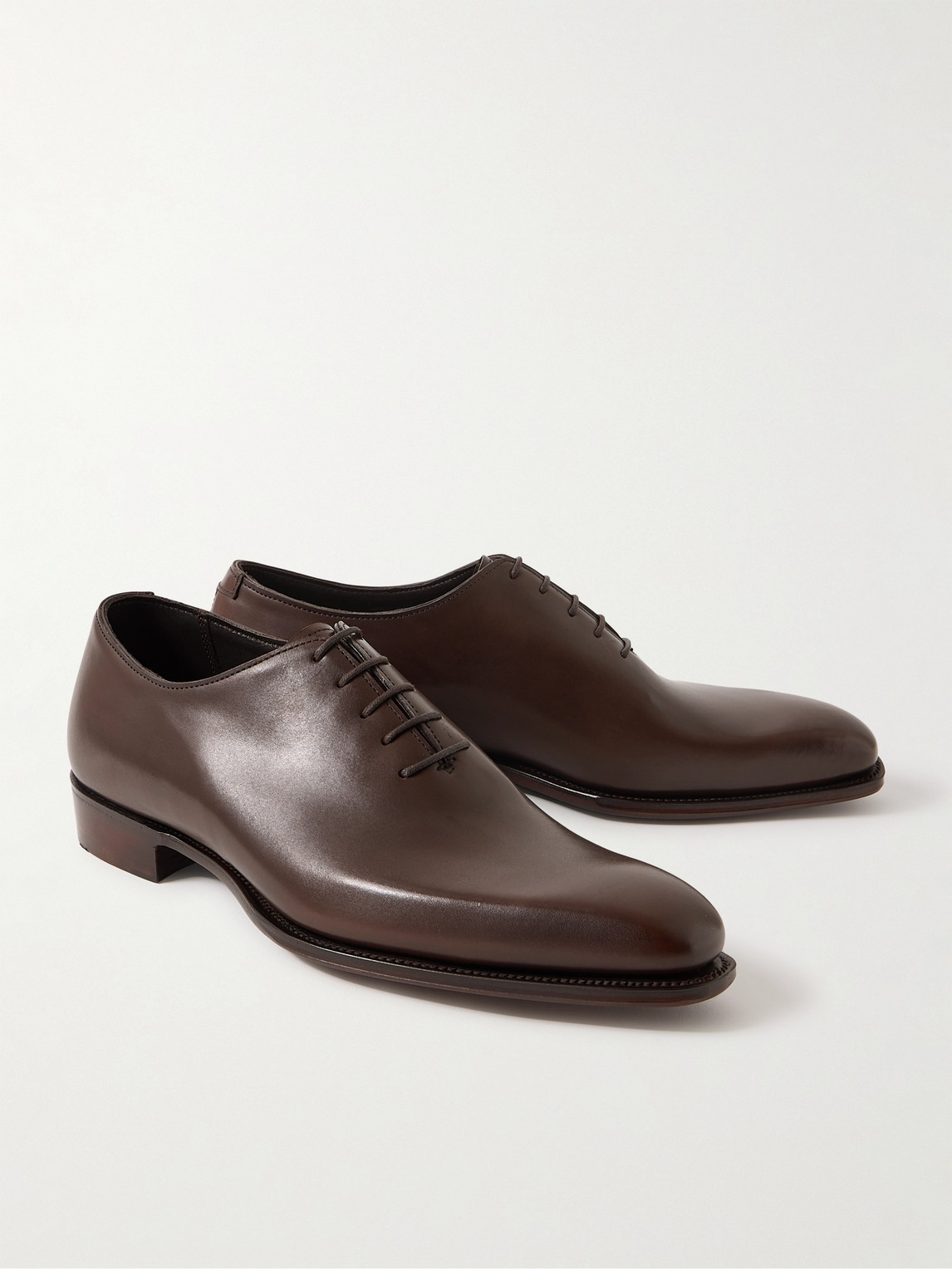 Shop George Cleverley Merlin Leather Oxford Shoes In Brown