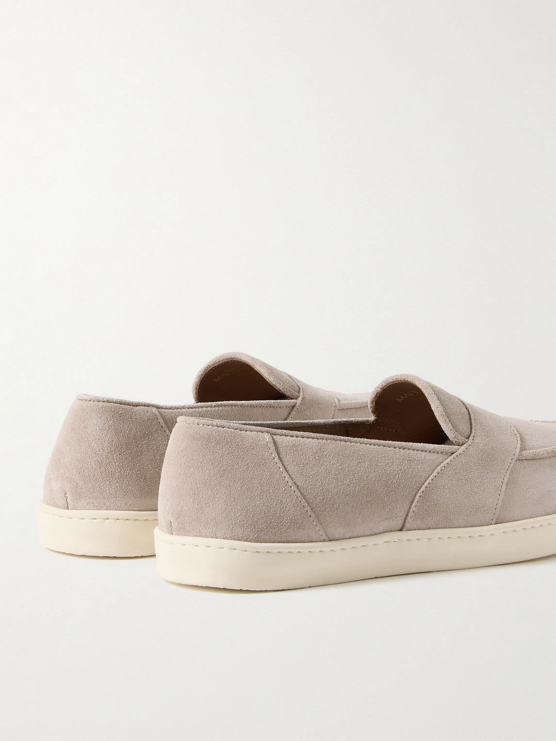 Shop George Cleverley Joey Suede Penny Loafers In Neutrals