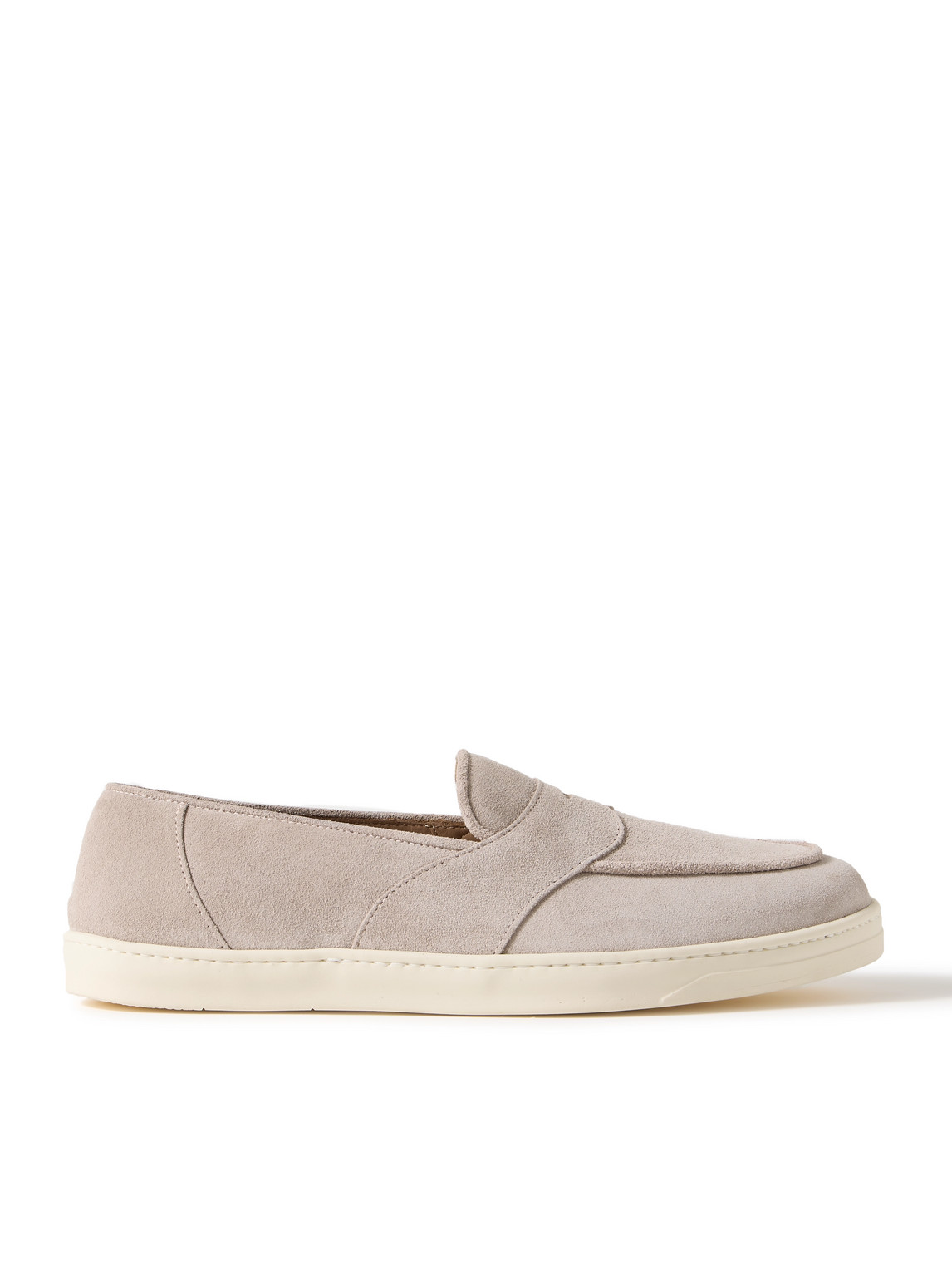 George Cleverley Joey Suede Penny Loafers In Neutrals