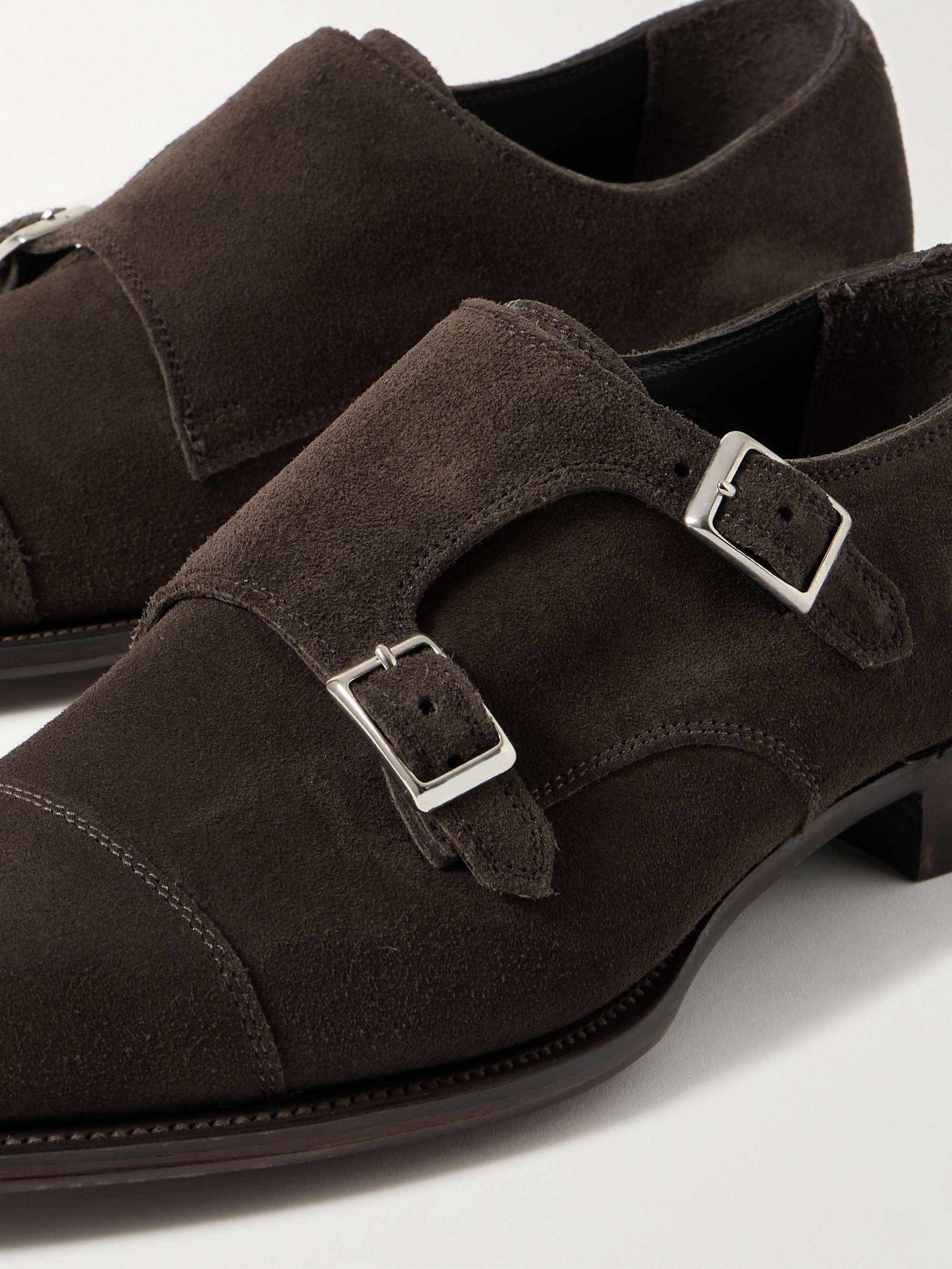 GEORGE CLEVERLEY Thomas Cap-Toe Leather Monk-Strap Shoes