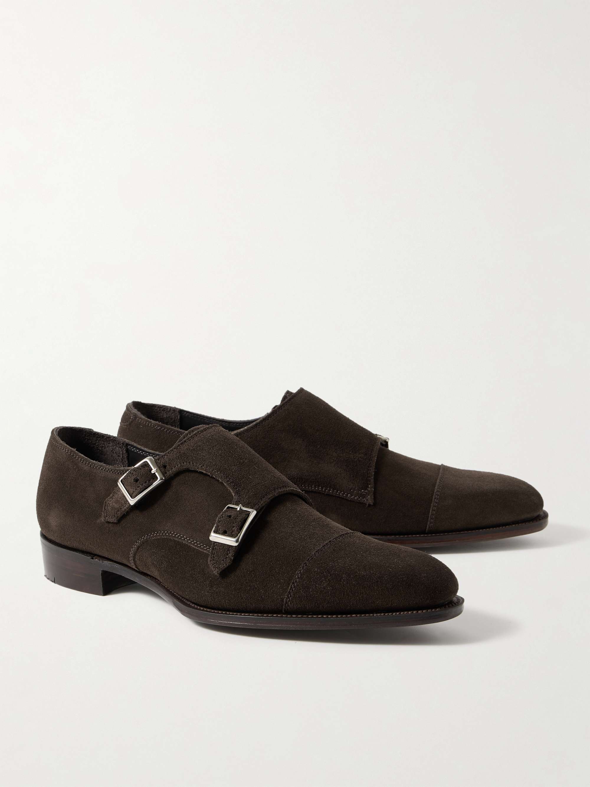 GEORGE CLEVERLEY Thomas Cap-Toe Leather Monk-Strap Shoes