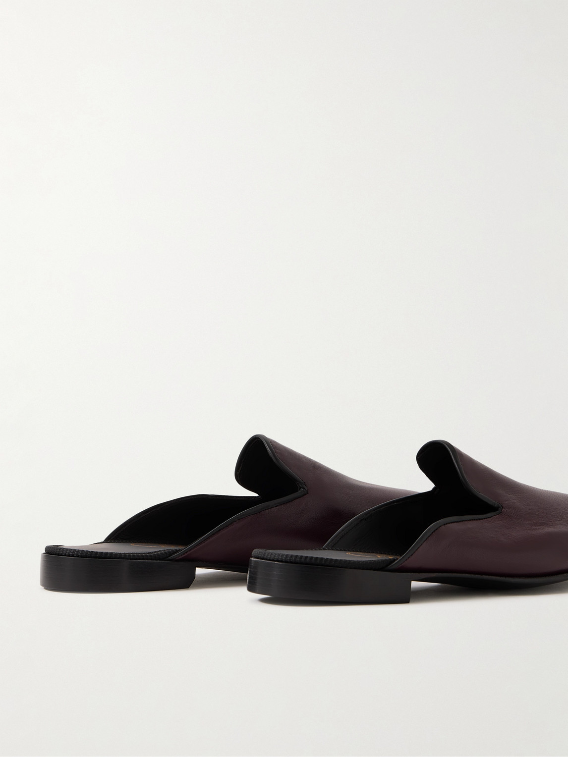 Shop George Cleverley Leather Backless Loafers In Purple