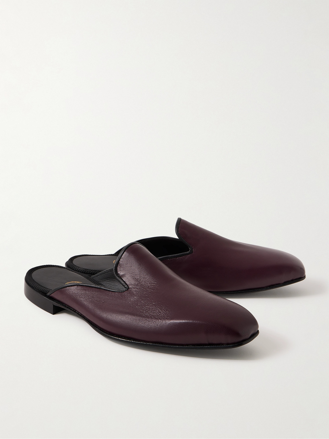 Shop George Cleverley Leather Backless Loafers In Purple