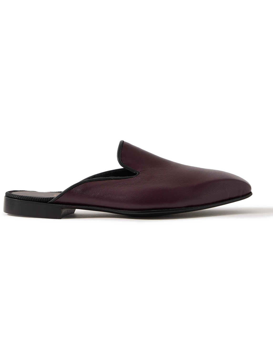 George Cleverley Leather Backless Loafers In Purple