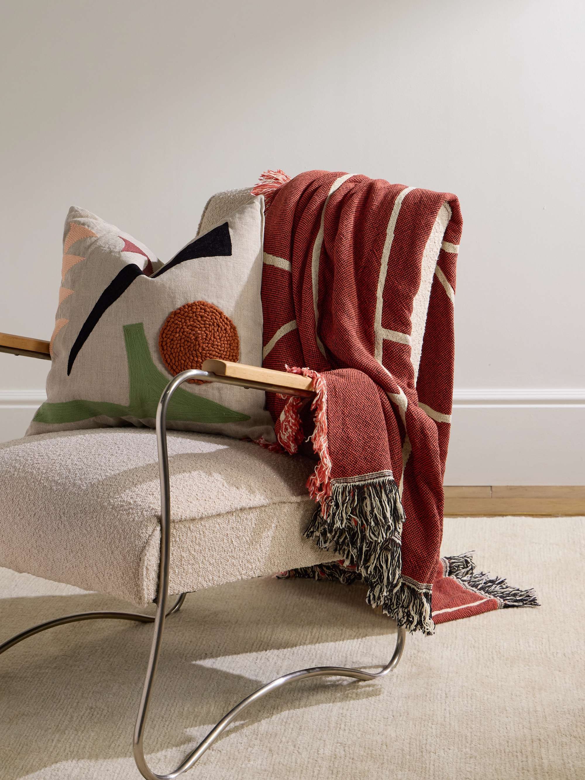 THE CONRAN SHOP Rust Fringed CottonJacquard Blanket for Men MR PORTER