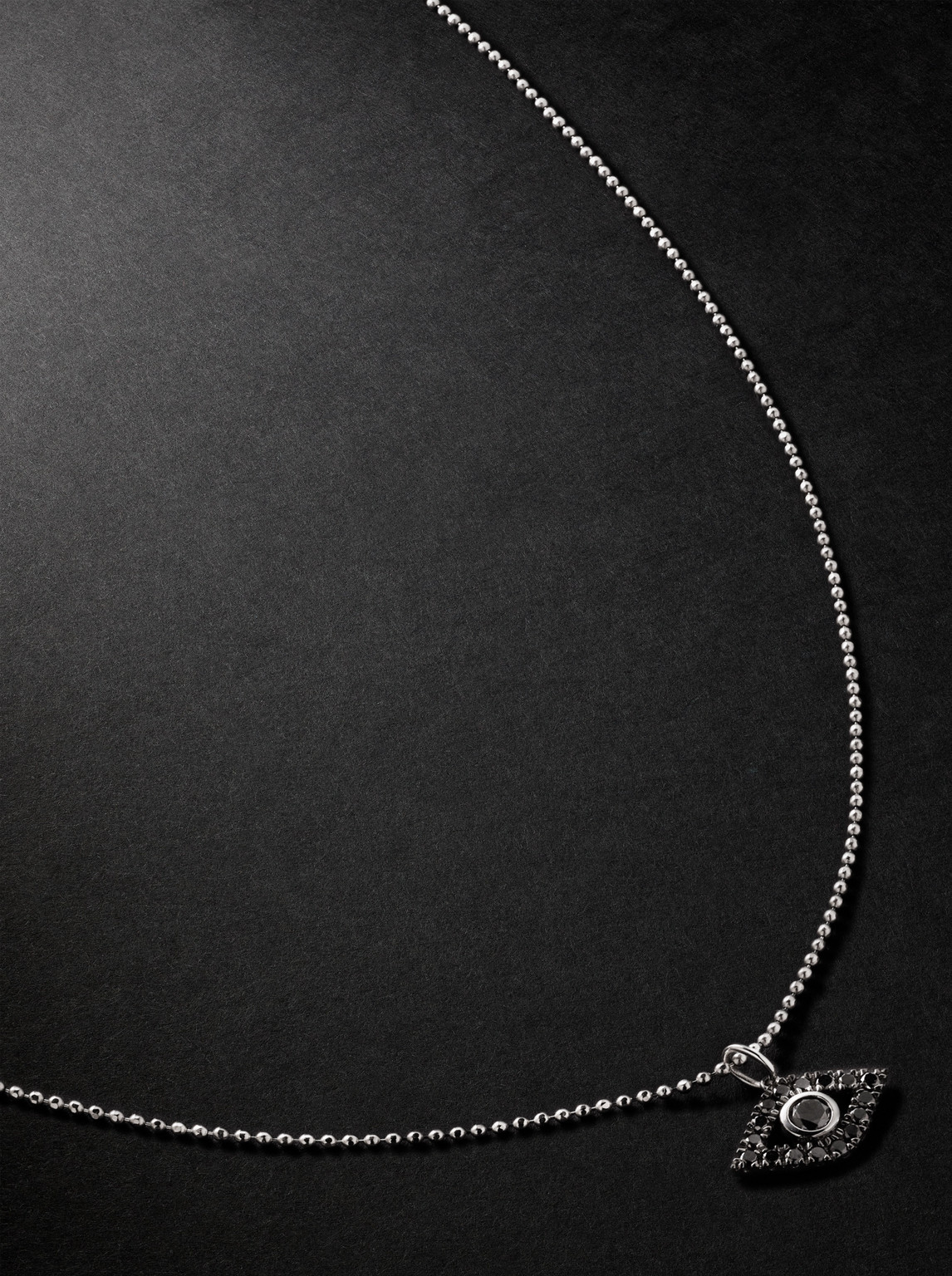 Sydney Evan Evil Eye Rhodium-Plated Diamond Pendant Necklace - Men