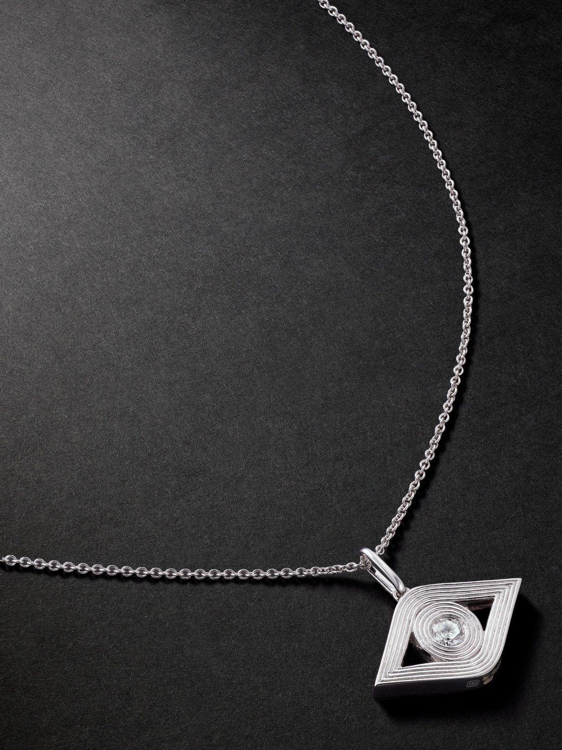 Sydney Evan Evil Eye White Gold Diamond Necklace - Men