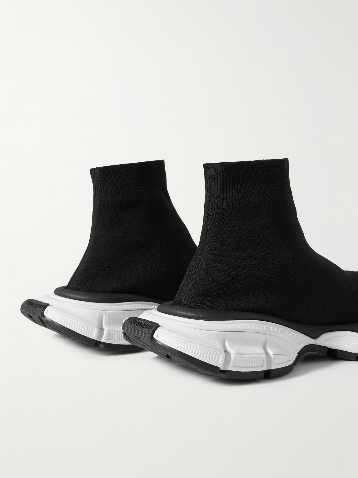 Shop Balenciaga 3xl Sock Logo-print Stretch-knit Slip-on Sneakers In Black
