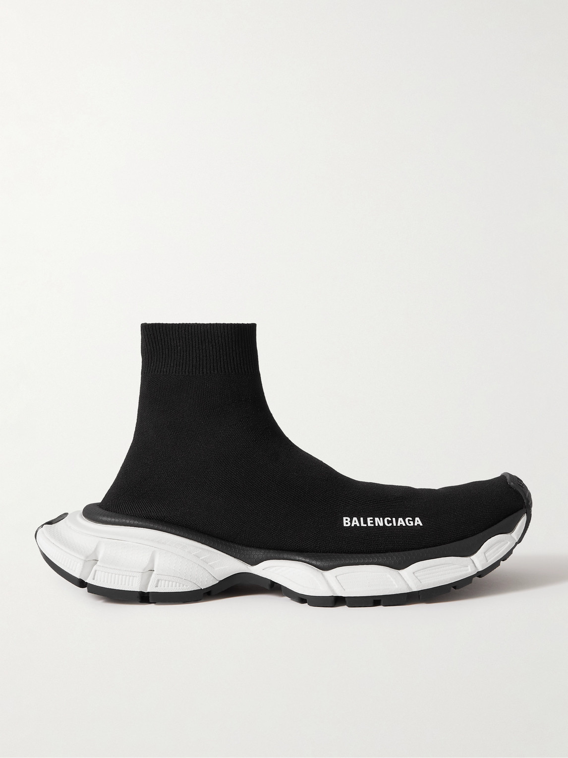 Balenciaga 3XL Sock Logo-Print Stretch-Knit Slip-On Sneakers - Men