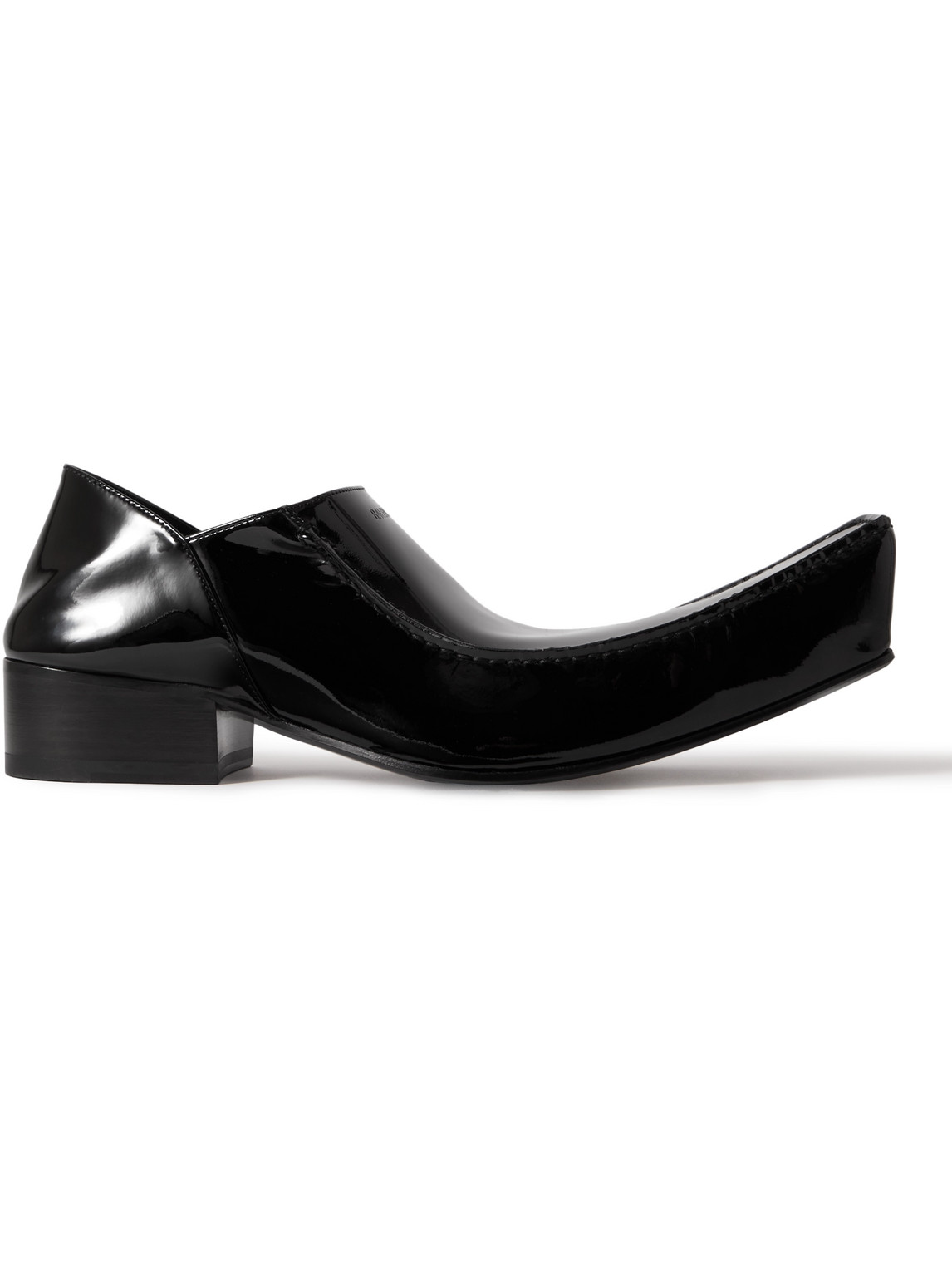 Shop Balenciaga Romeo Collapsible-heel Patent-leather Loafers In Black