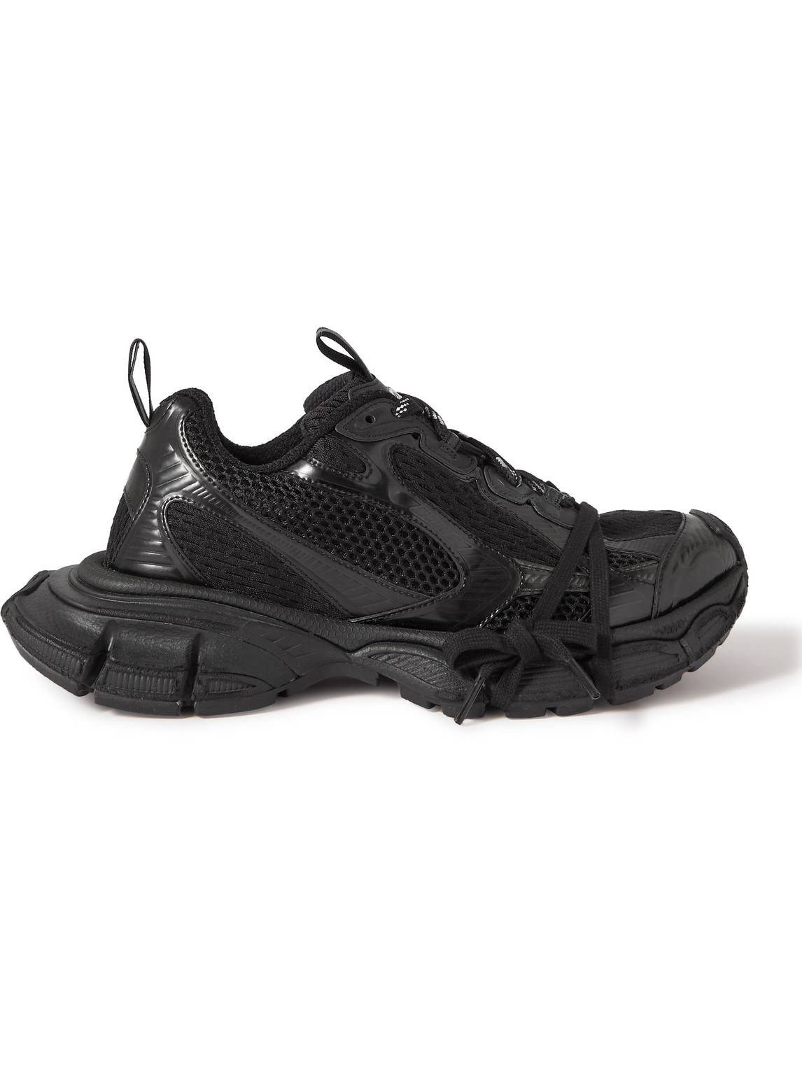 Shop Balenciaga 3xl Distressed Mesh And Rubber Sneakers In Black