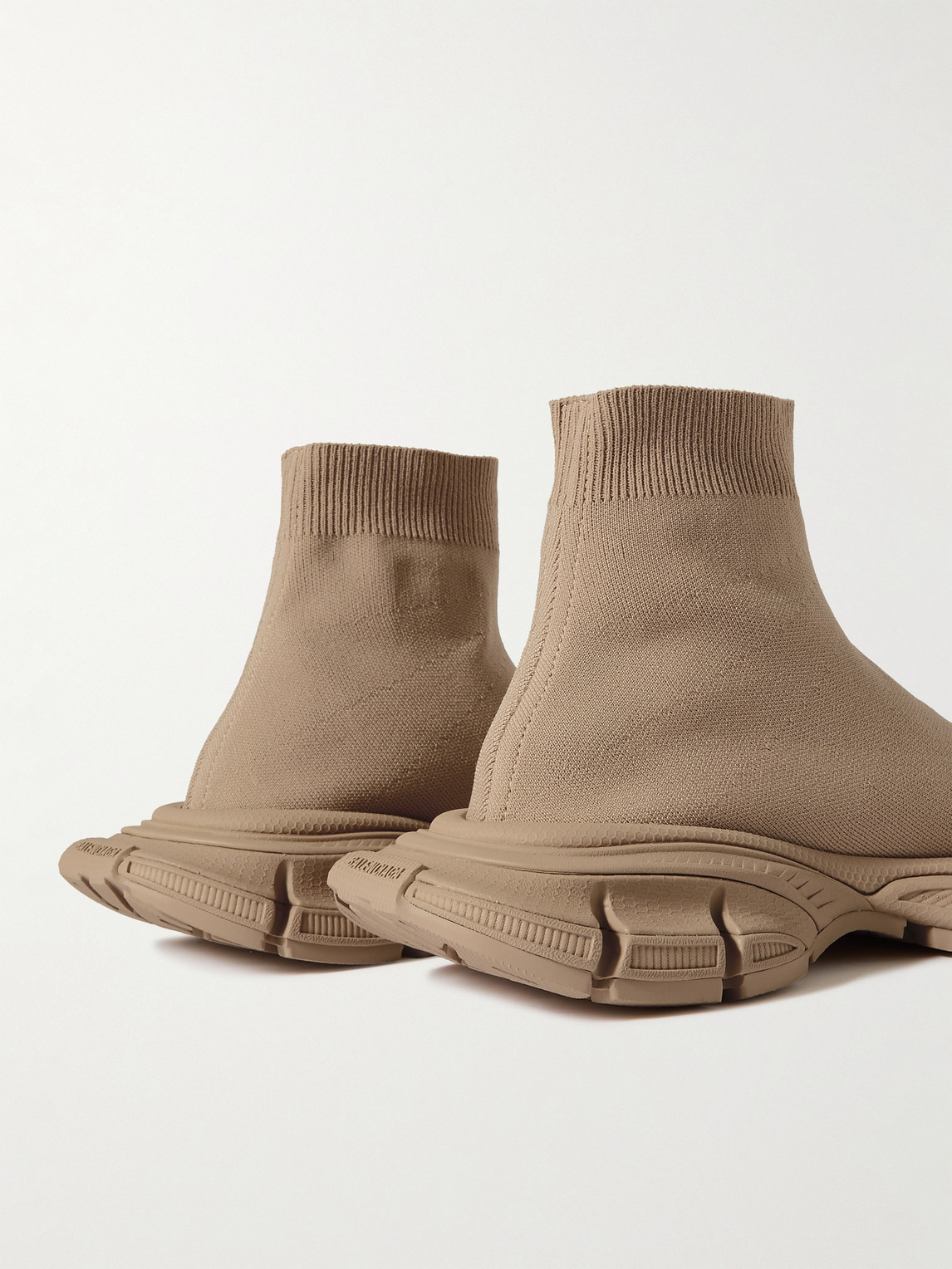 Shop Balenciaga 3xl Sock Logo-print Stretch-knit Slip-on Sneakers In Neutrals