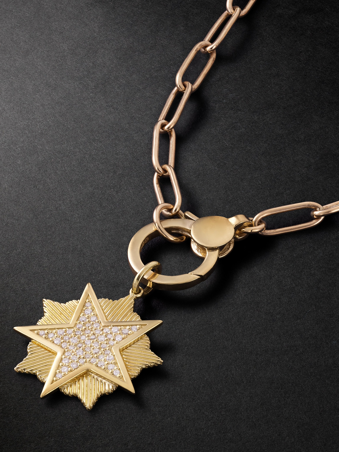 Shop Ileana Makri Star Gold Diamond Pendant Necklace