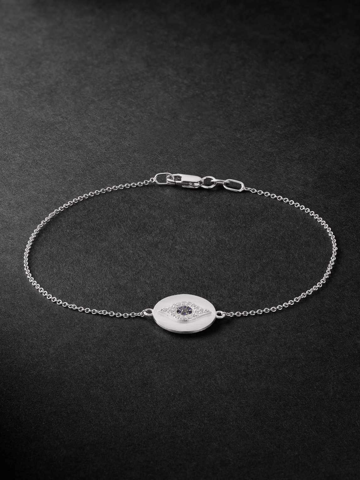 Ileana Makri Golden Eye White Gold, Sapphire And Diamond Bracelet In Silver