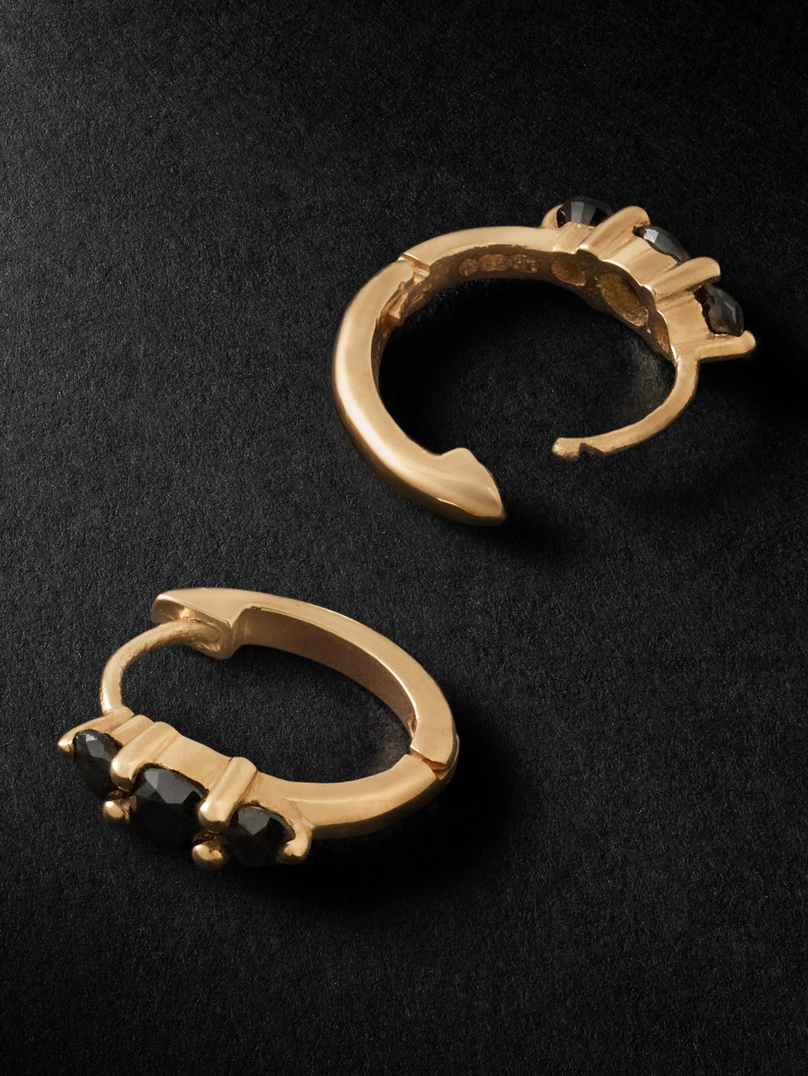 Shop Ileana Makri Gold Diamond Hoop Earrings