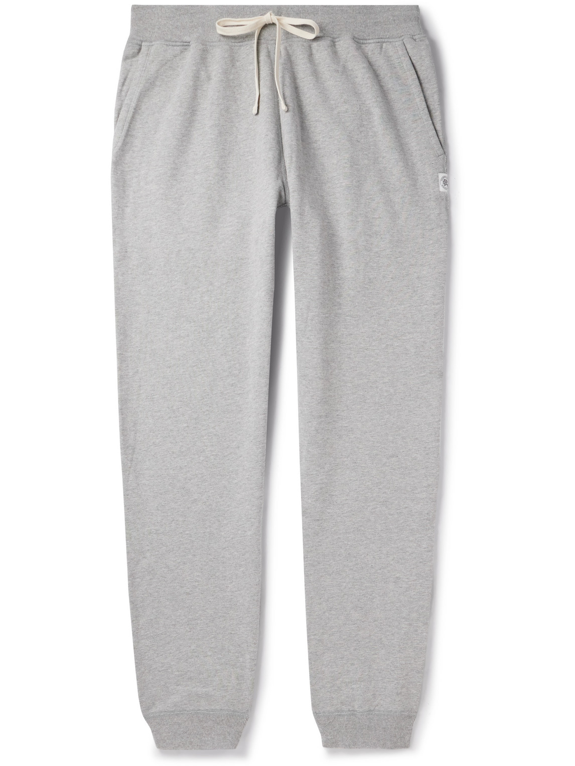 Reigning Champ Slim-fit Straight-leg Logo-embroidered Cotton-jersey Sweatpants In Gray