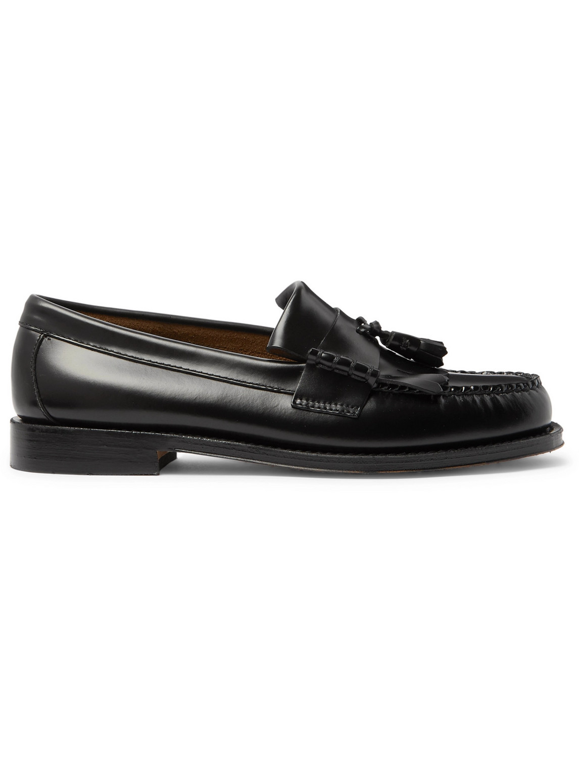 G.h. Bass & Co. Weejuns Layton Kiltie Moc Ii Leather Tasselled Loafers In Black