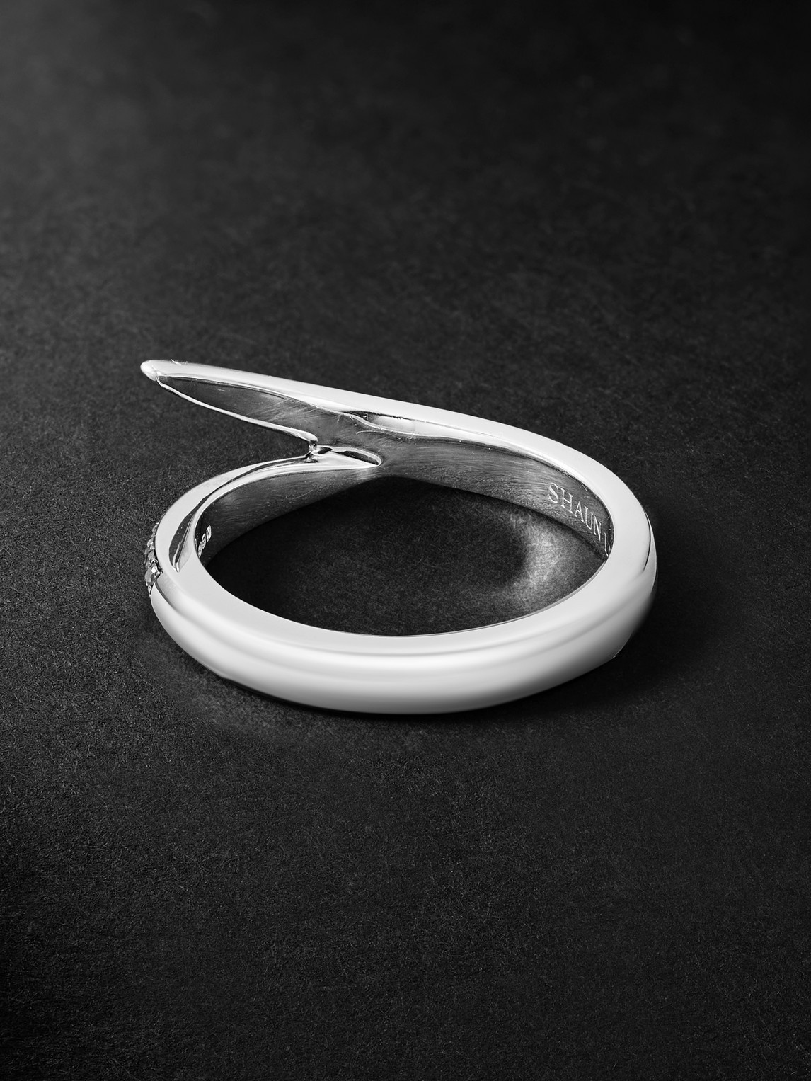 Shop Shaun Leane 18-karat White Gold Diamond Ring In Silver