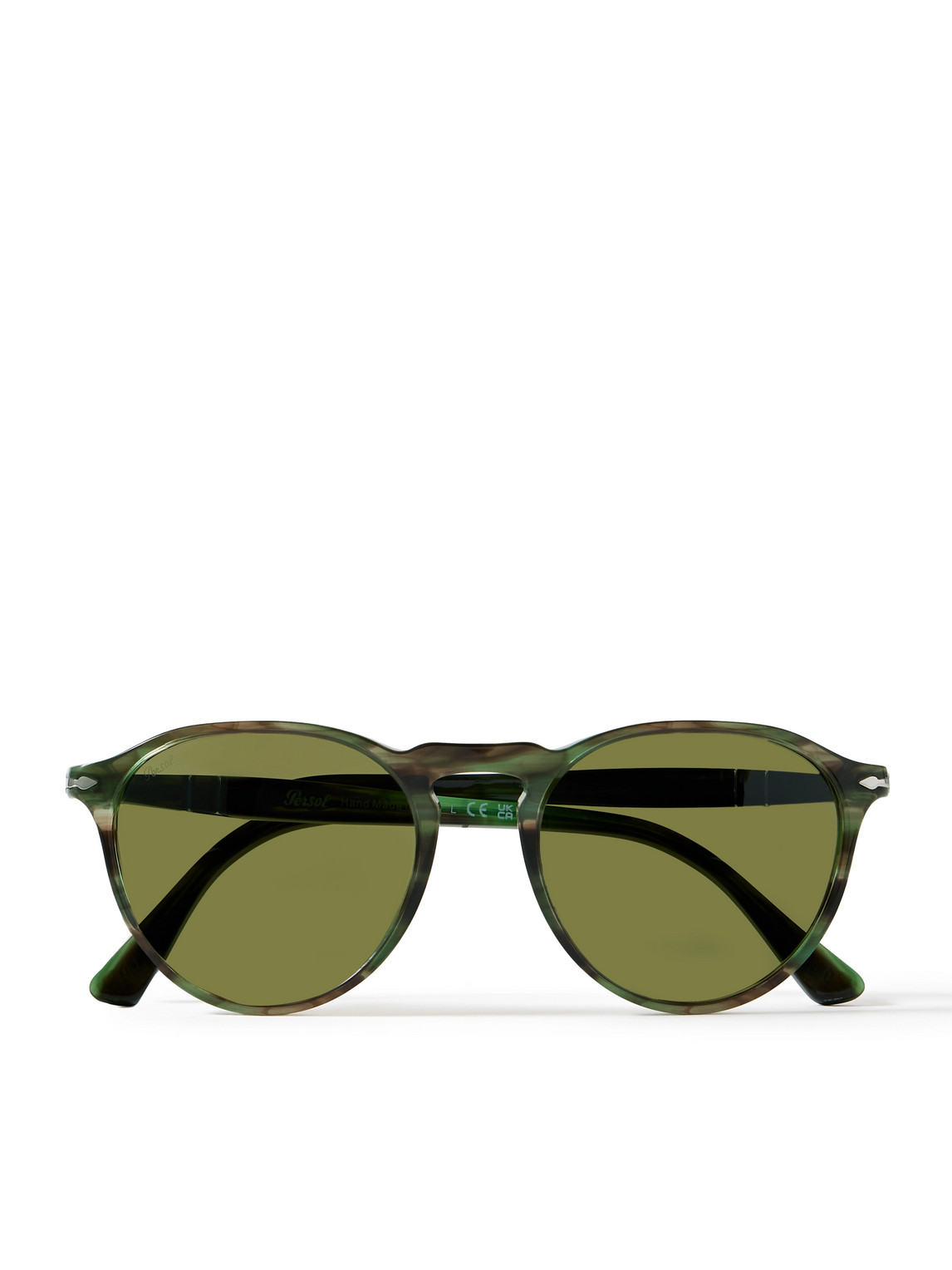 Persol Round-frame Tortoiseshell Acetate Sunglasses In Green