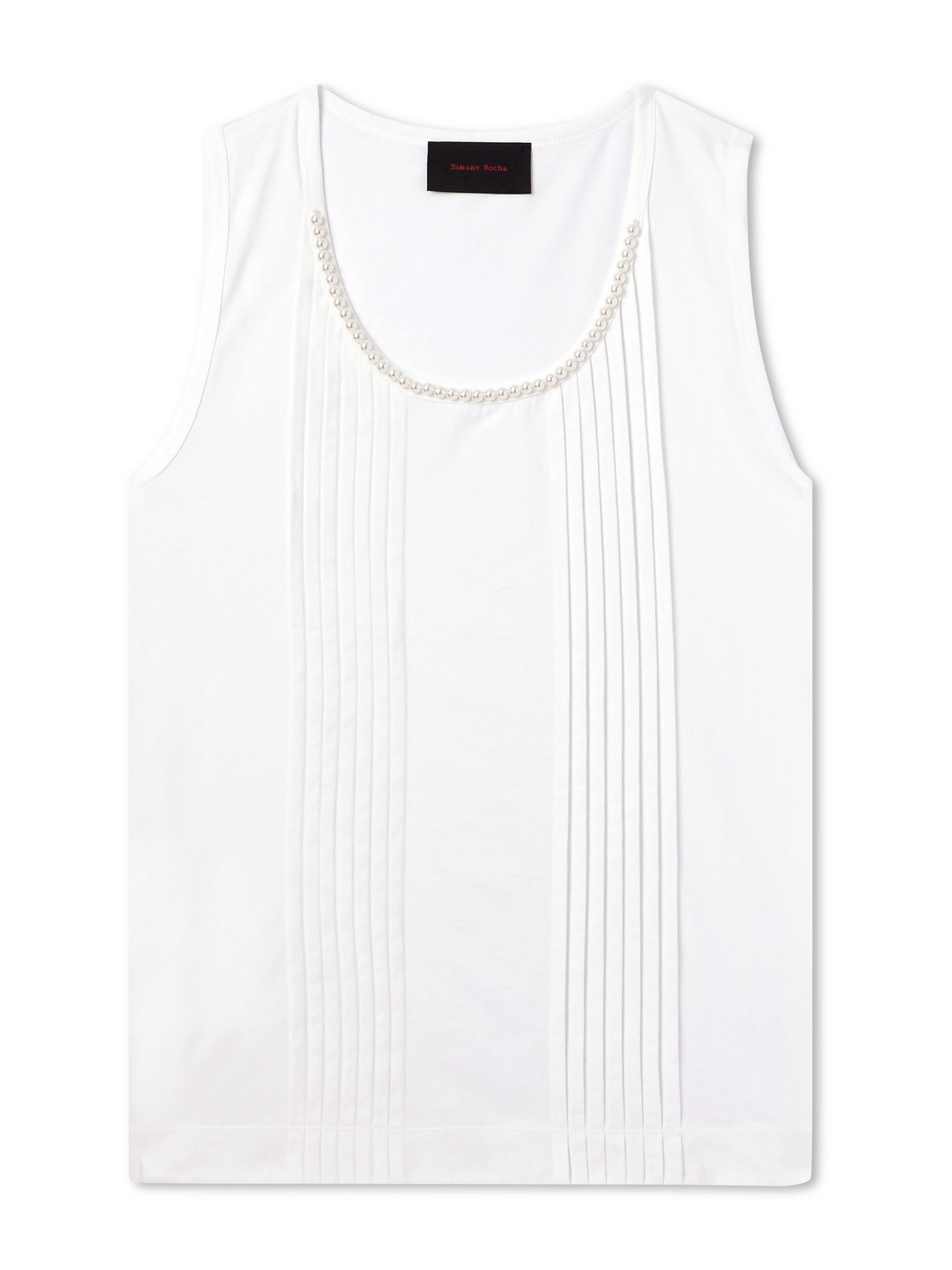 Simone Rocha White Pleated Tank Top In White