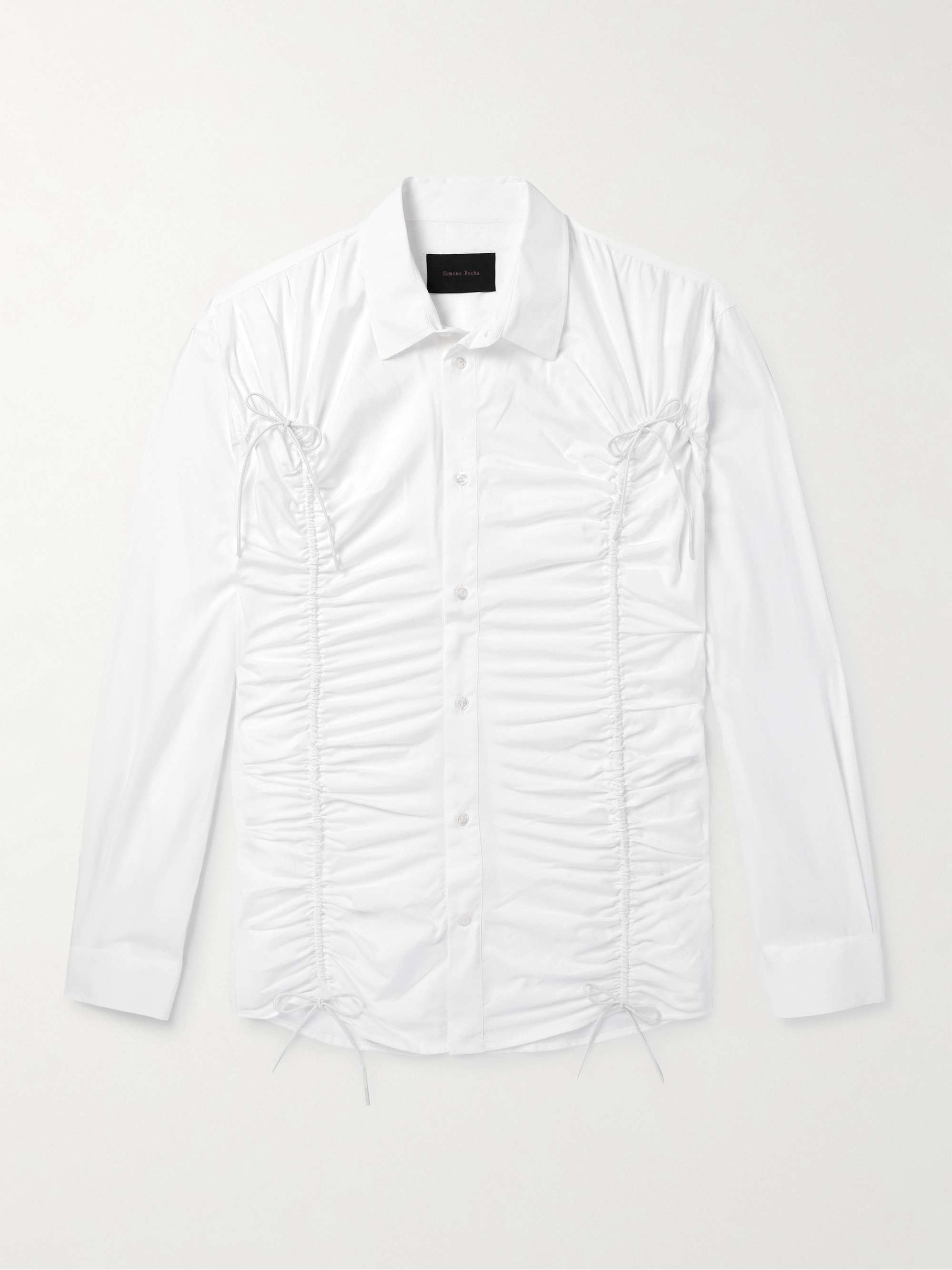 Embellished cotton poplin shirt