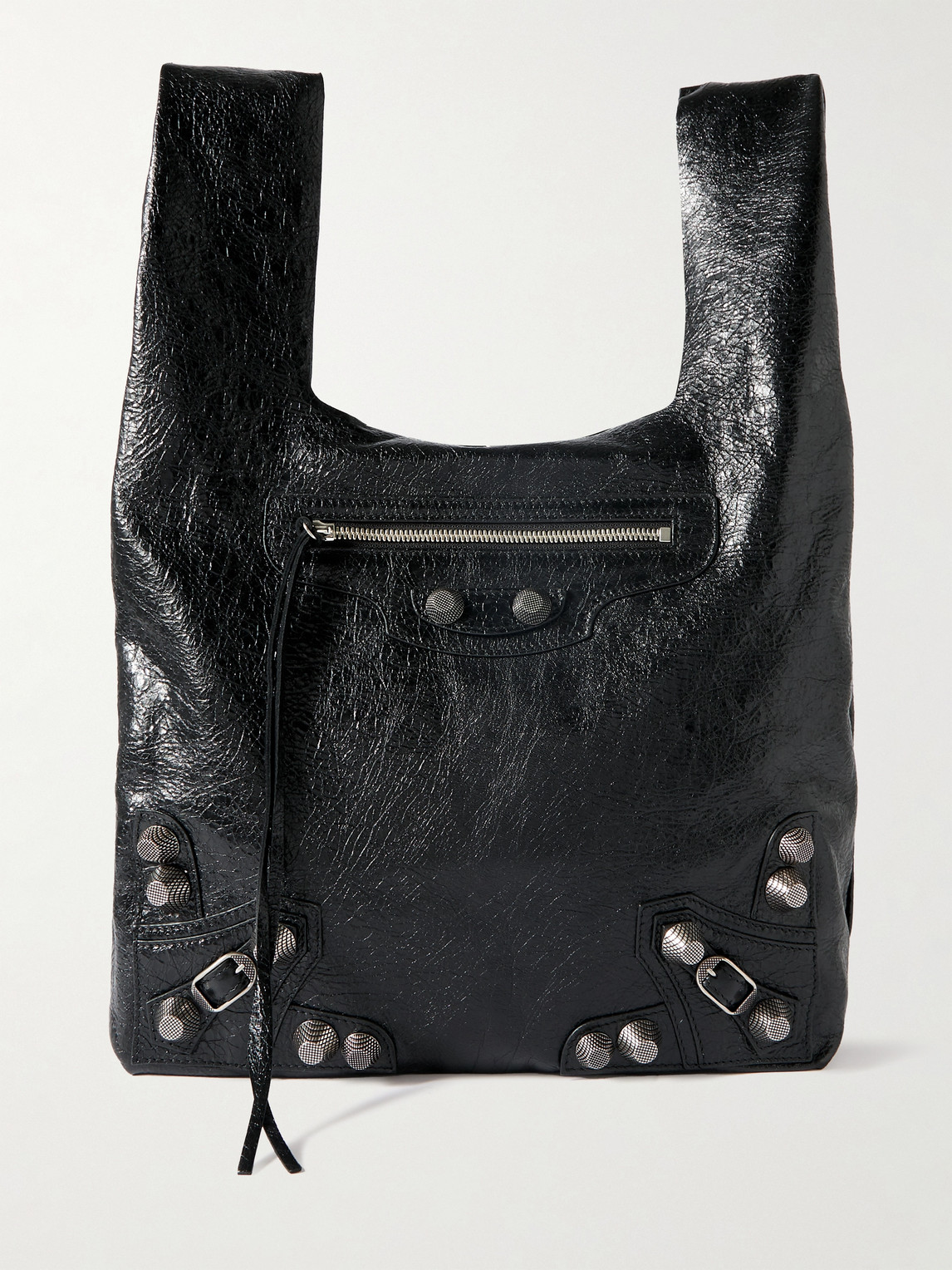 Balenciaga Le Cagole Studded Cracked-Leather Tote Bag - Men