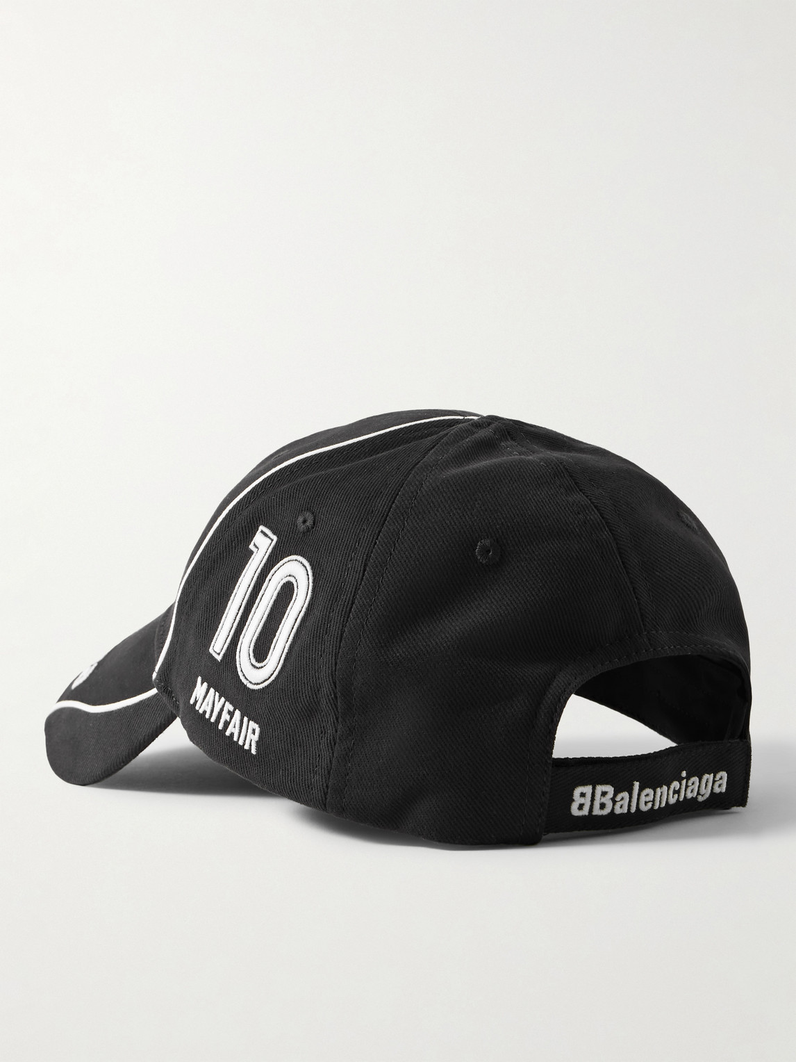 Shop Balenciaga Logo-embroidered Cotton-twill Baseball Cap In Black