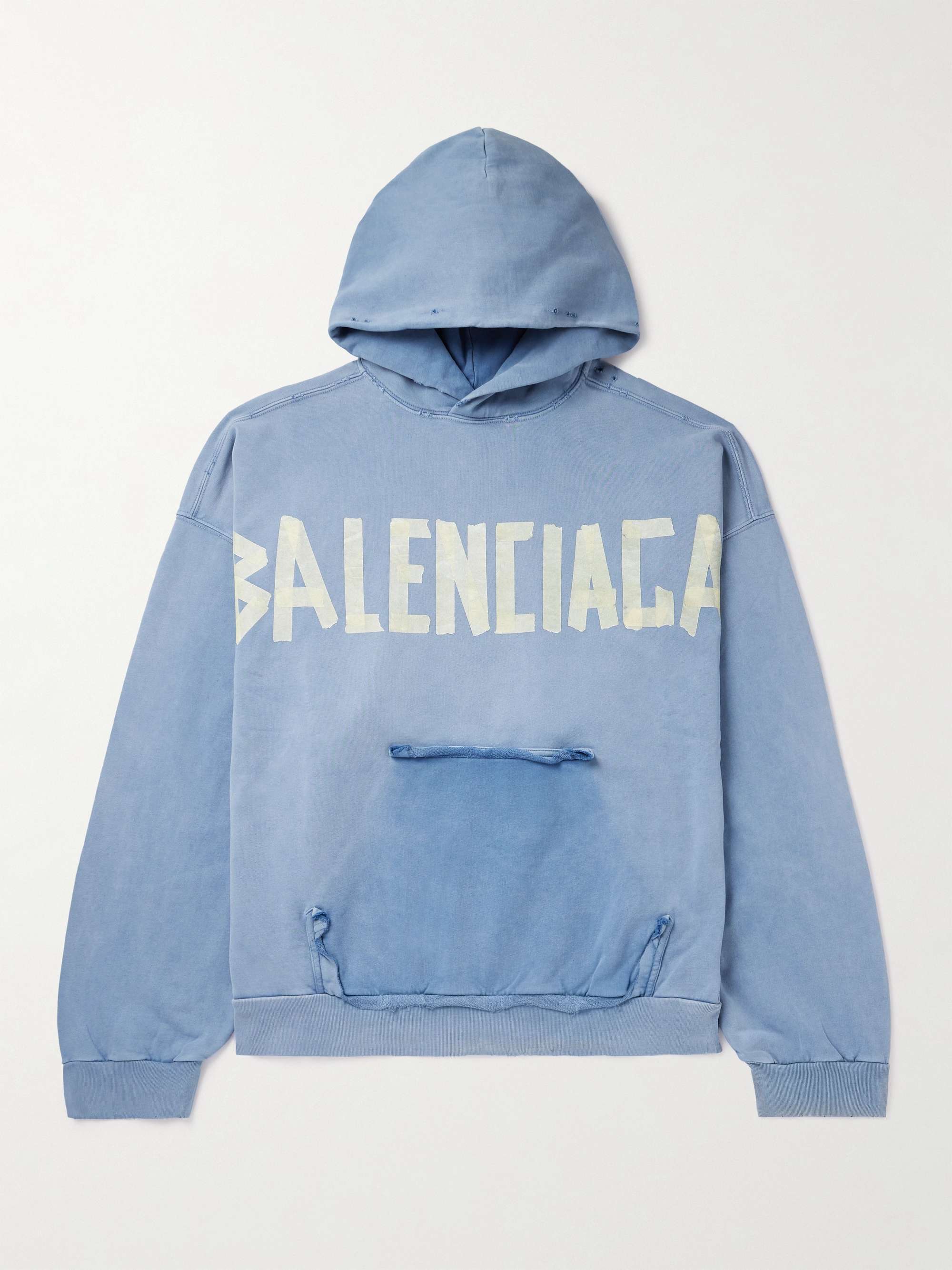 Printed cotton fleece hoodie in grey - Balenciaga