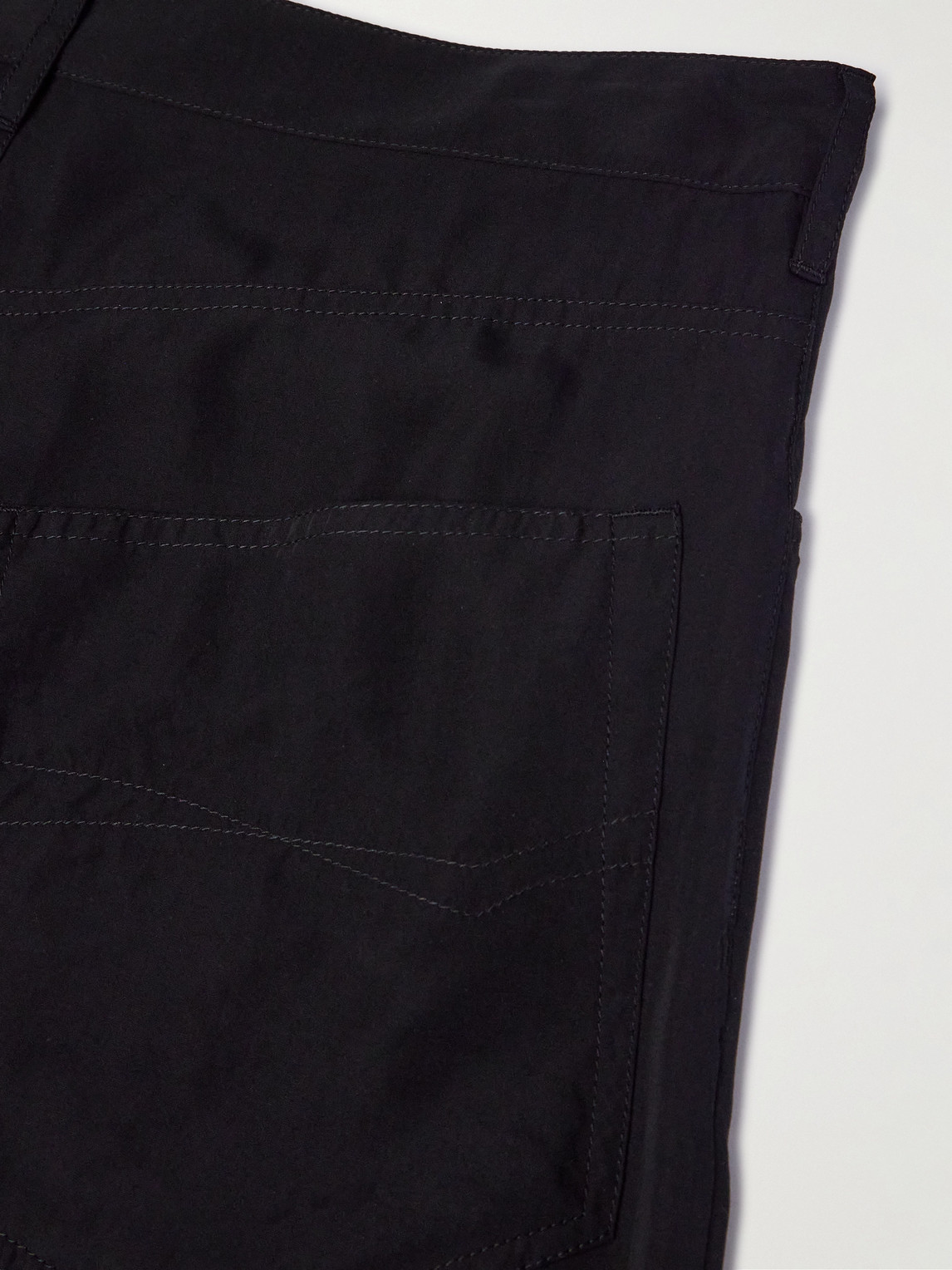 Shop Balenciaga Straight-leg Lyocell-poplin Trousers In Black