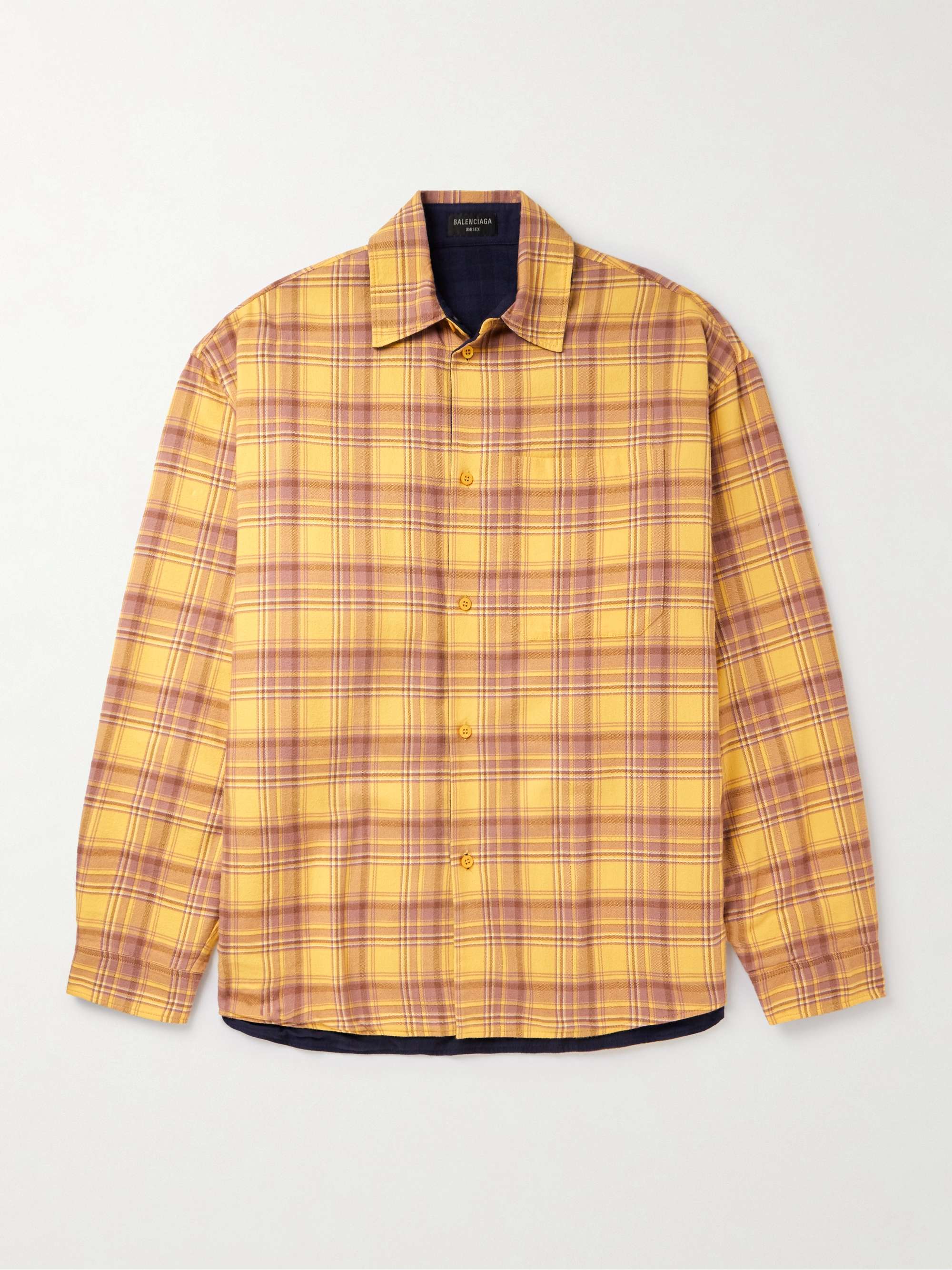 BALENCIAGA Reversible Checked Cotton-Flannel Shirt for Men | MR PORTER