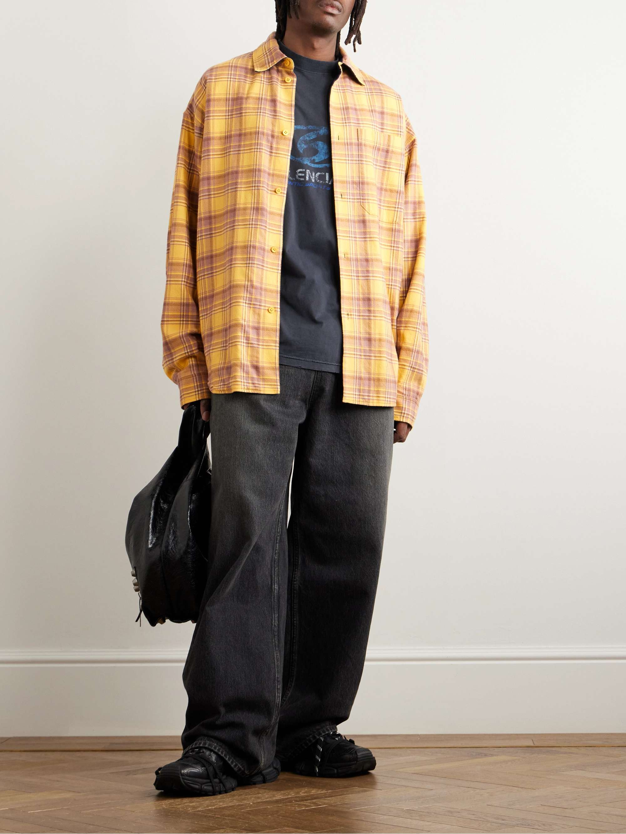 BALENCIAGA Reversible Checked Cotton-Flannel Shirt for Men