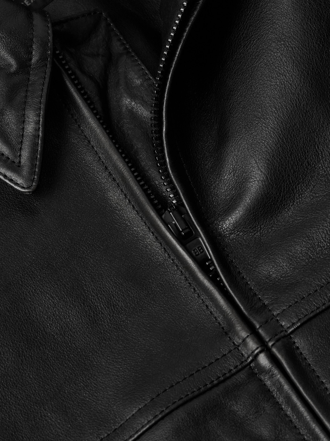 Shop Balenciaga Cocoon Kick Oversized Logo-debossed Leather Jacket In Black