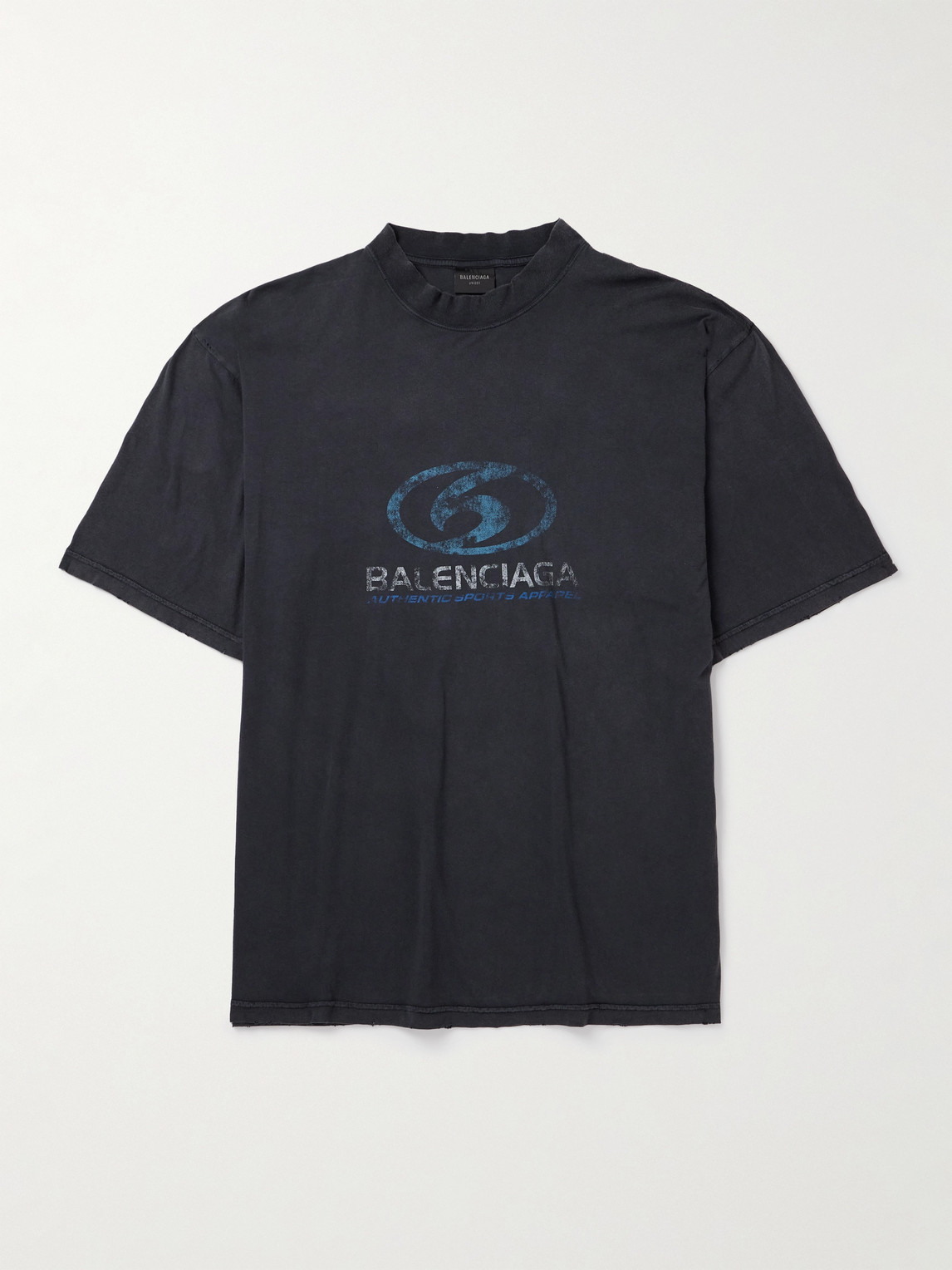Balenciaga Distressed Logo-Print Cotton-Jersey T-Shirt - Men