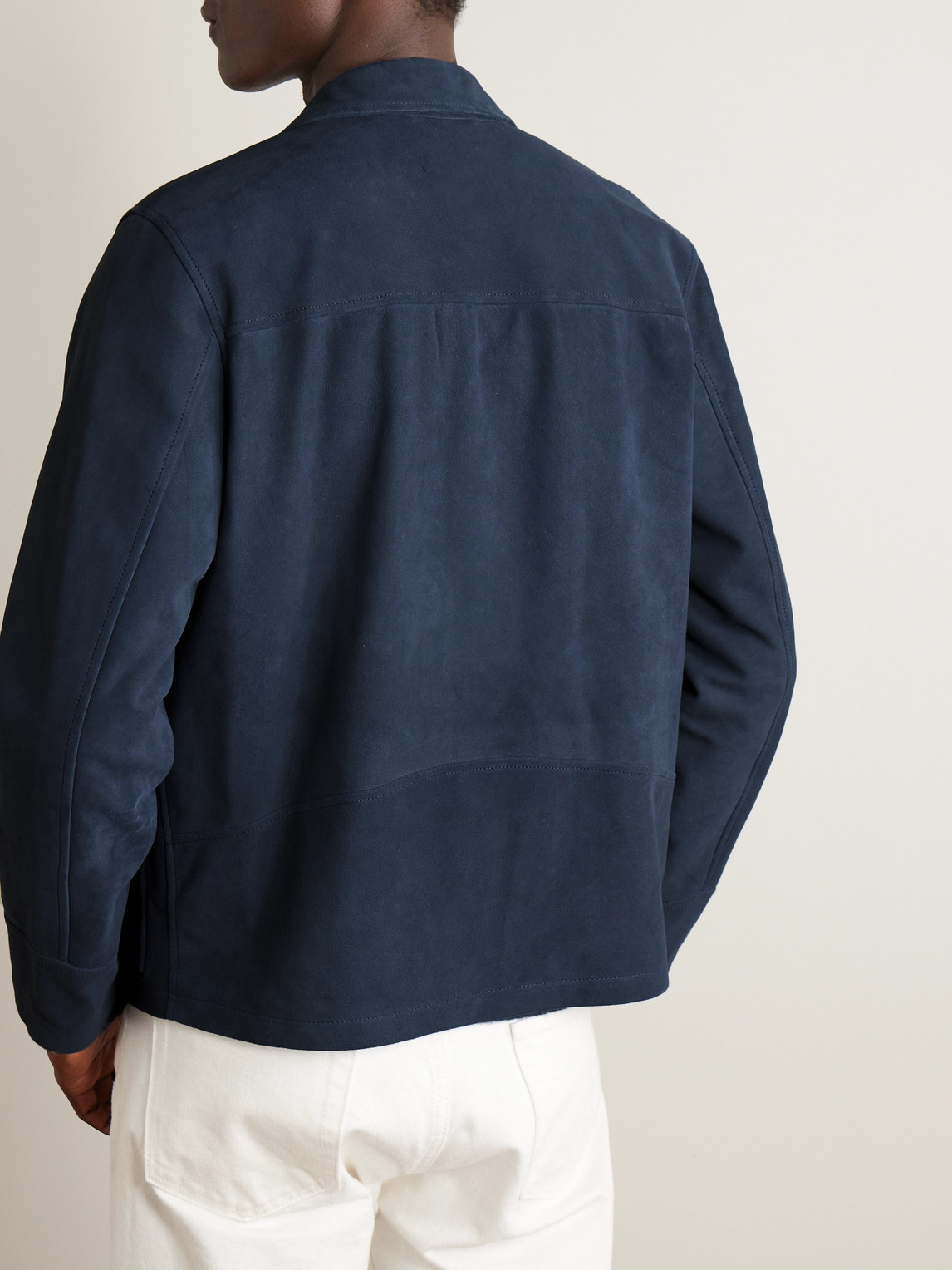 Shop Valstar James Suede Jacket In Blue