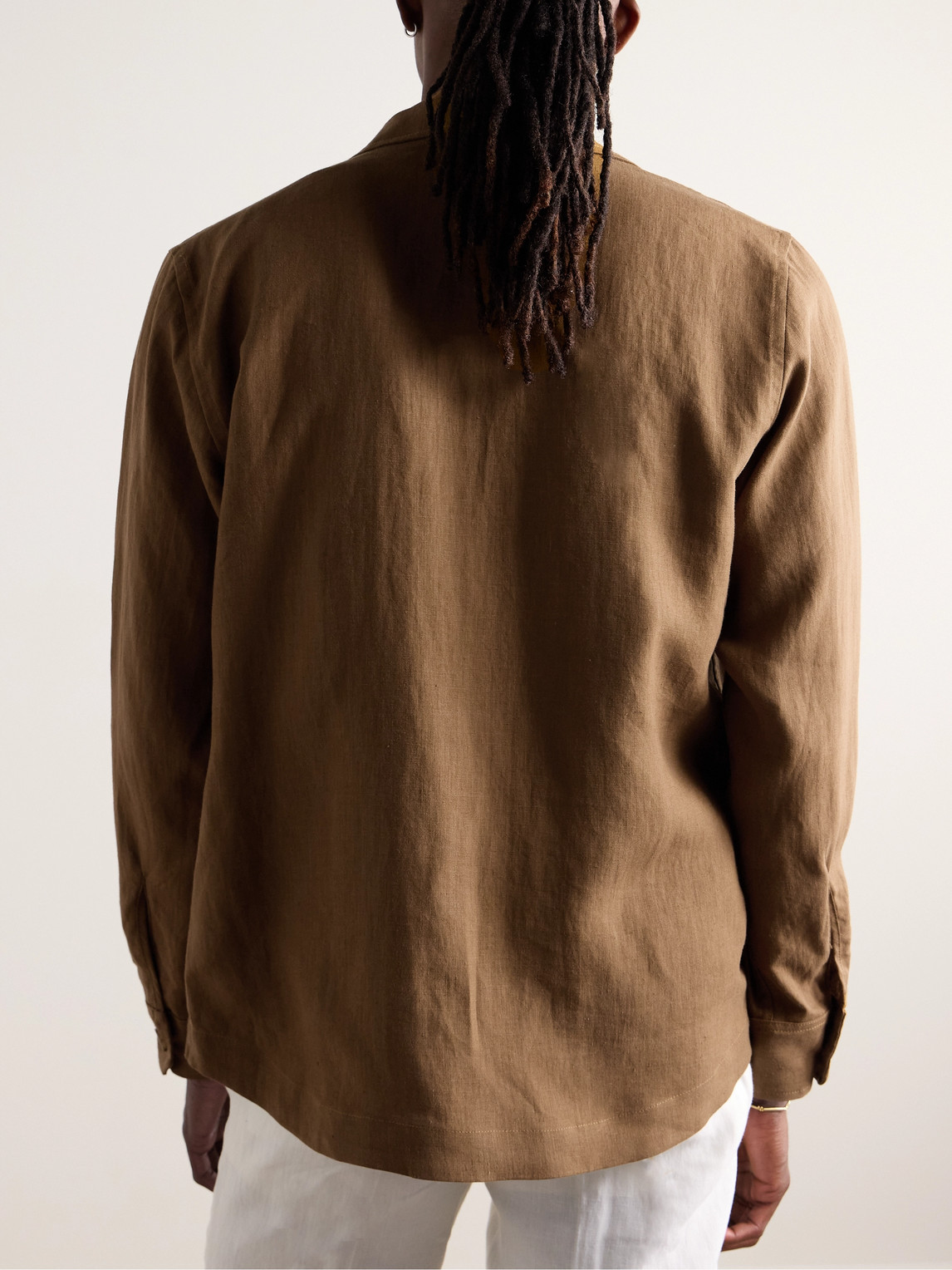 Shop Valstar Antonio Cotton-blend Overshirt In Brown