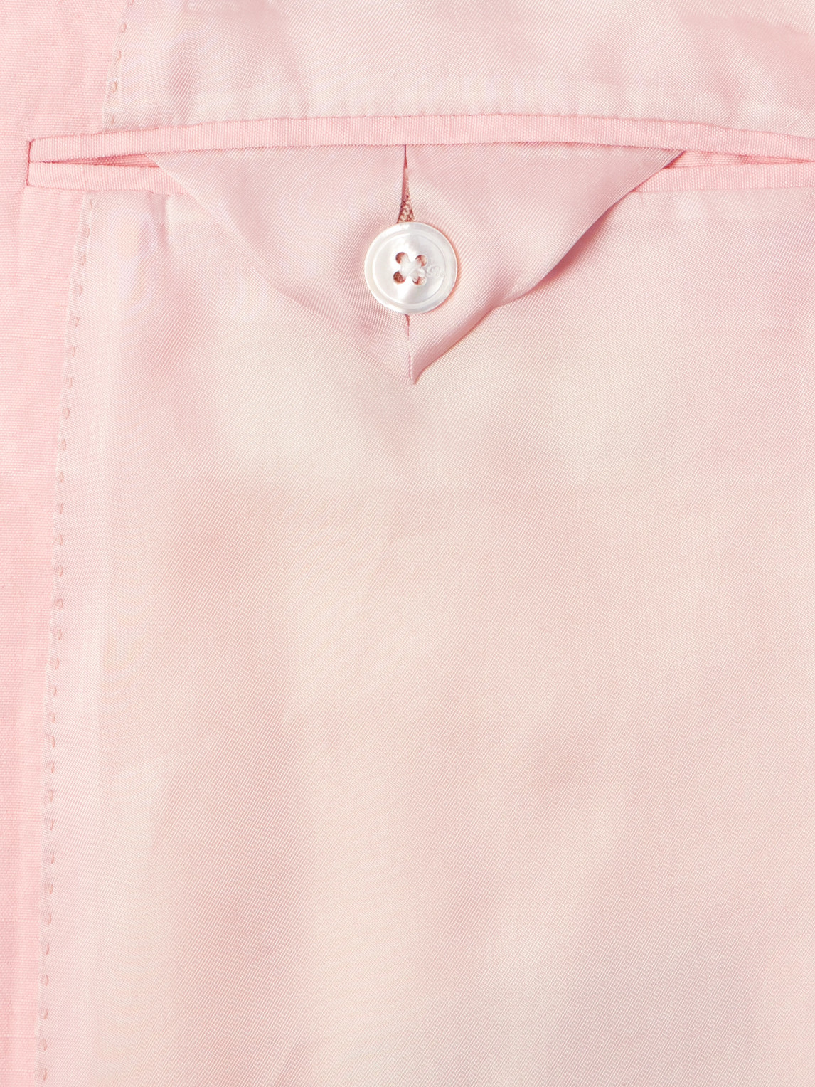 Shop Umit Benan B+ Double-breasted Linen And Silk-blend Suit Jacket In Pink