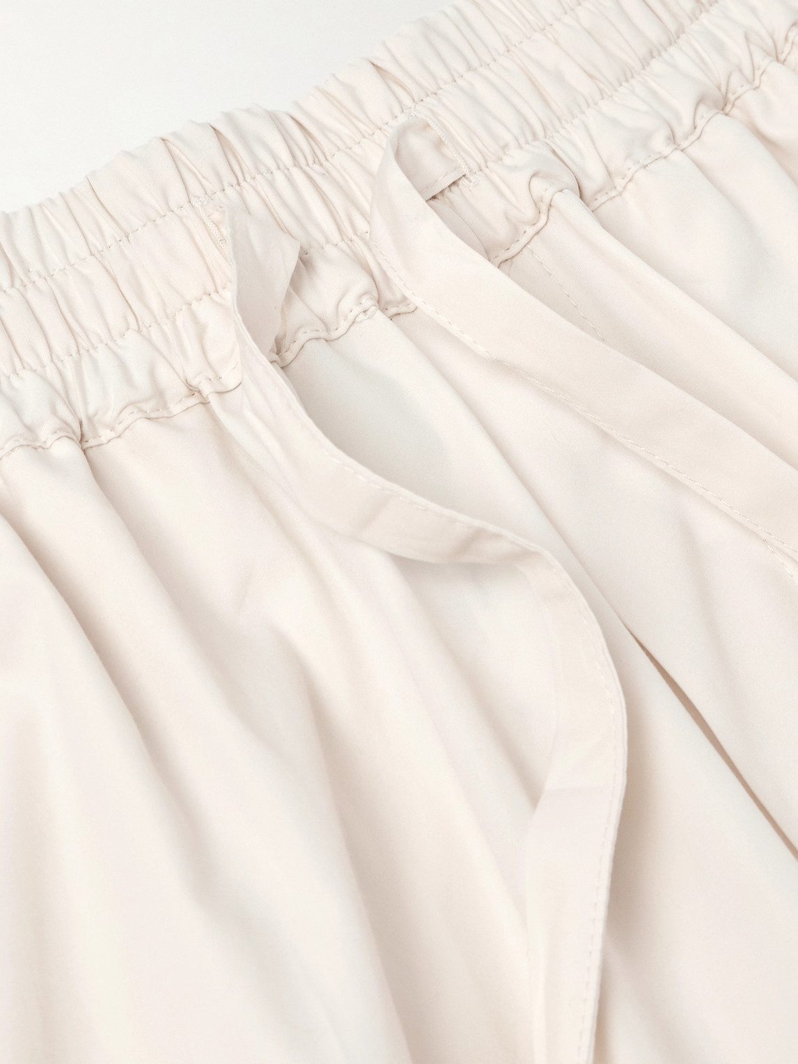 Shop Umit Benan B+ Straight-leg Cotton-poplin Drawstring Trousers In Neutrals