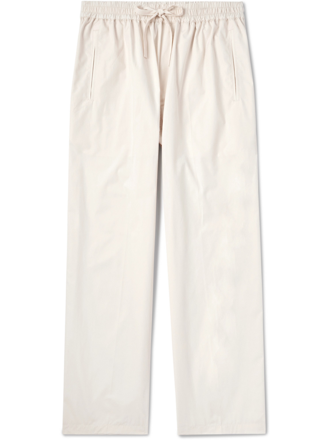 Umit Benan B+ Straight-leg Cotton-poplin Drawstring Trousers In Neutrals