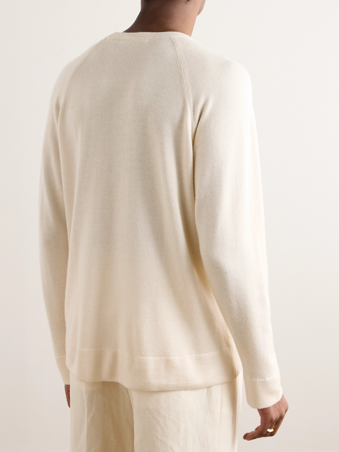 Shop Umit Benan B+ Zefira Cashmere And Silk-blend Sweater In Neutrals