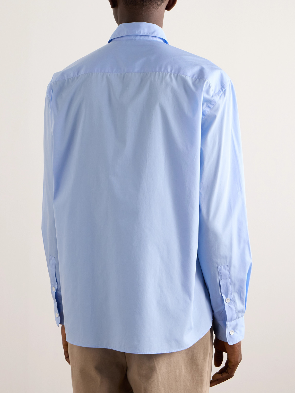 Shop Umit Benan B+ Cotton-poplin Shirt In Blue