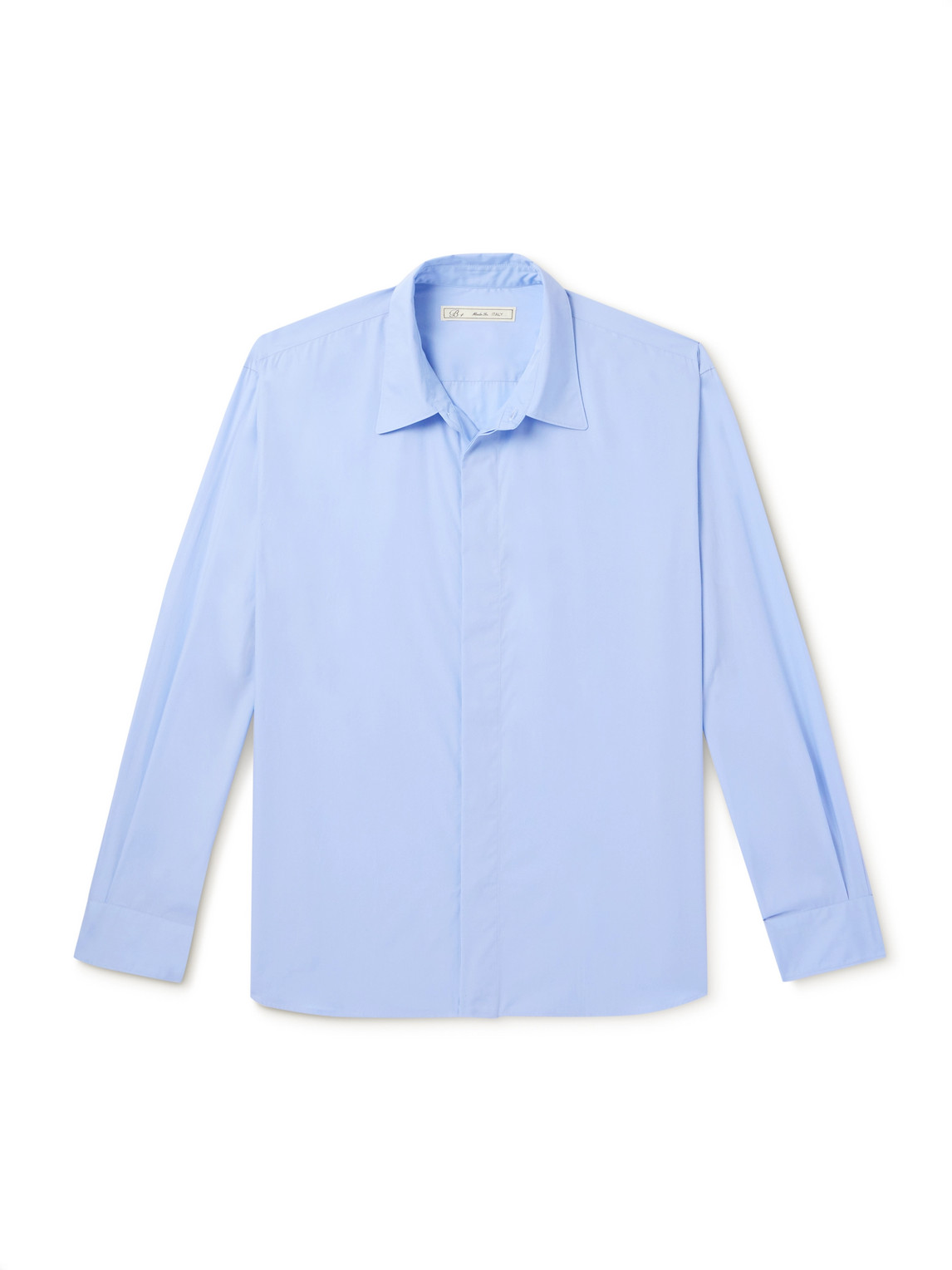 Umit Benan B+ Cotton-poplin Shirt In Blue