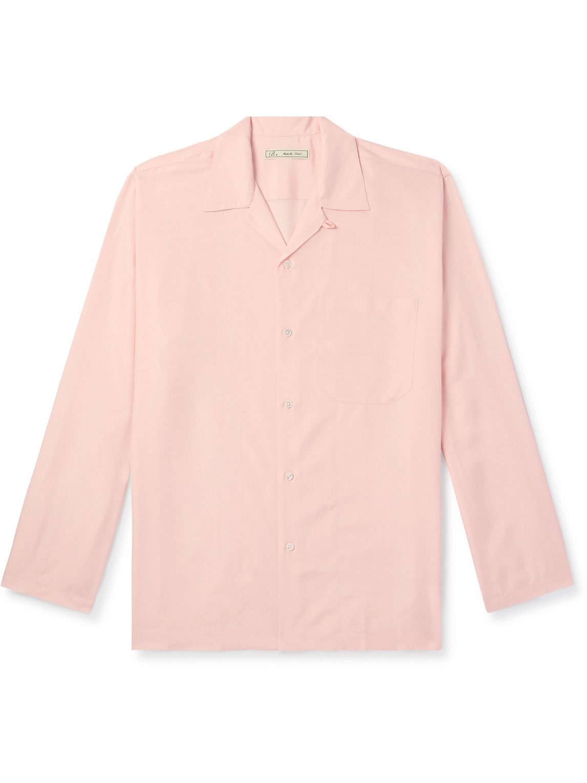 Camp-Collar Silk-Poplin Shirt