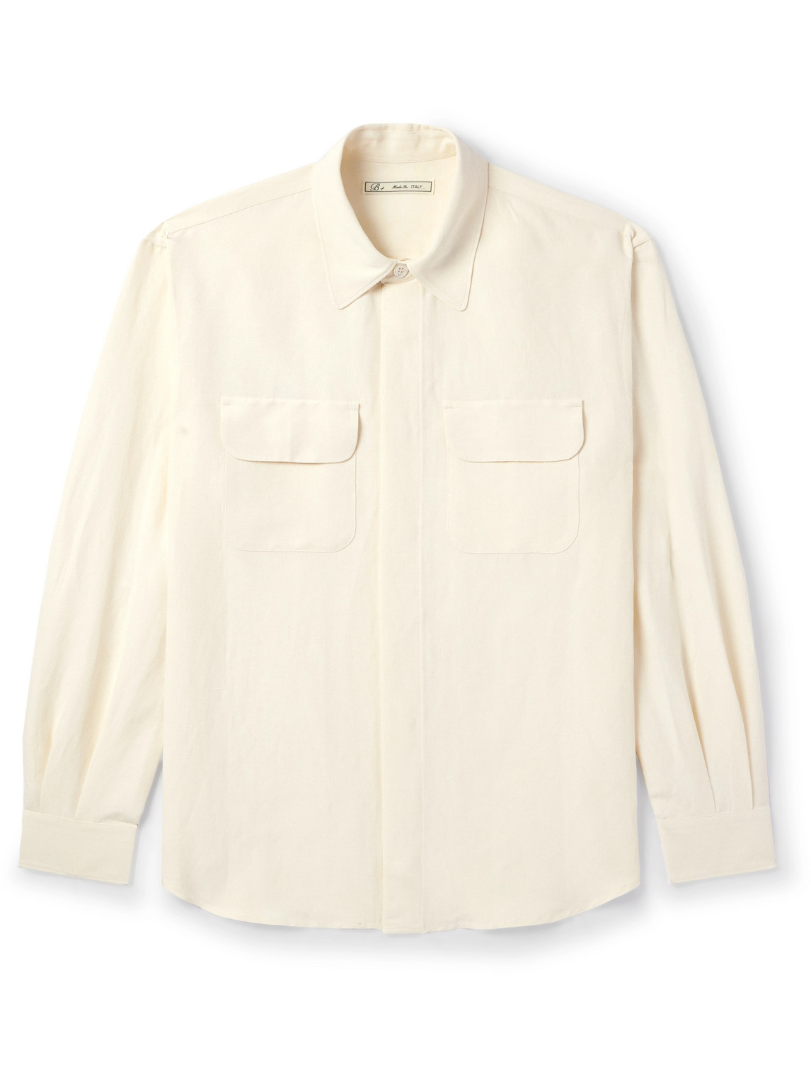 Umit Benan B+ Linen And Silk-blend Overshirt In Yellow