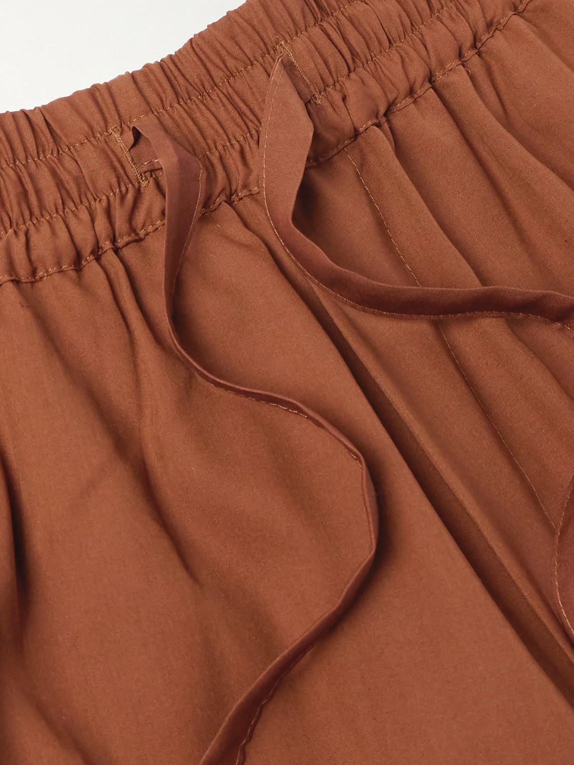 Shop Umit Benan B+ Julian Straight-leg Silk Drawstring Shorts In Brown