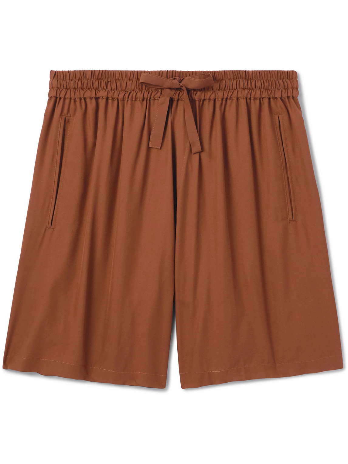 Julian Straight-Leg Silk Drawstring Shorts