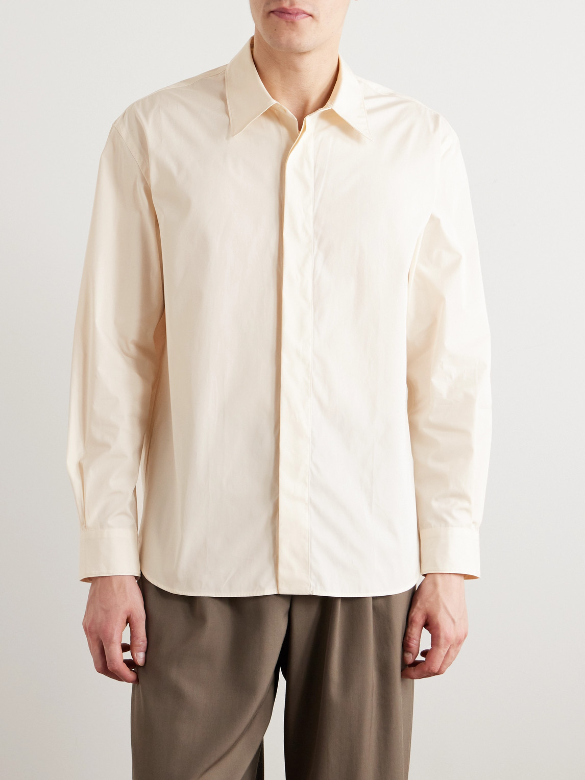 Shop Umit Benan B+ Cotton-poplin Shirt In White