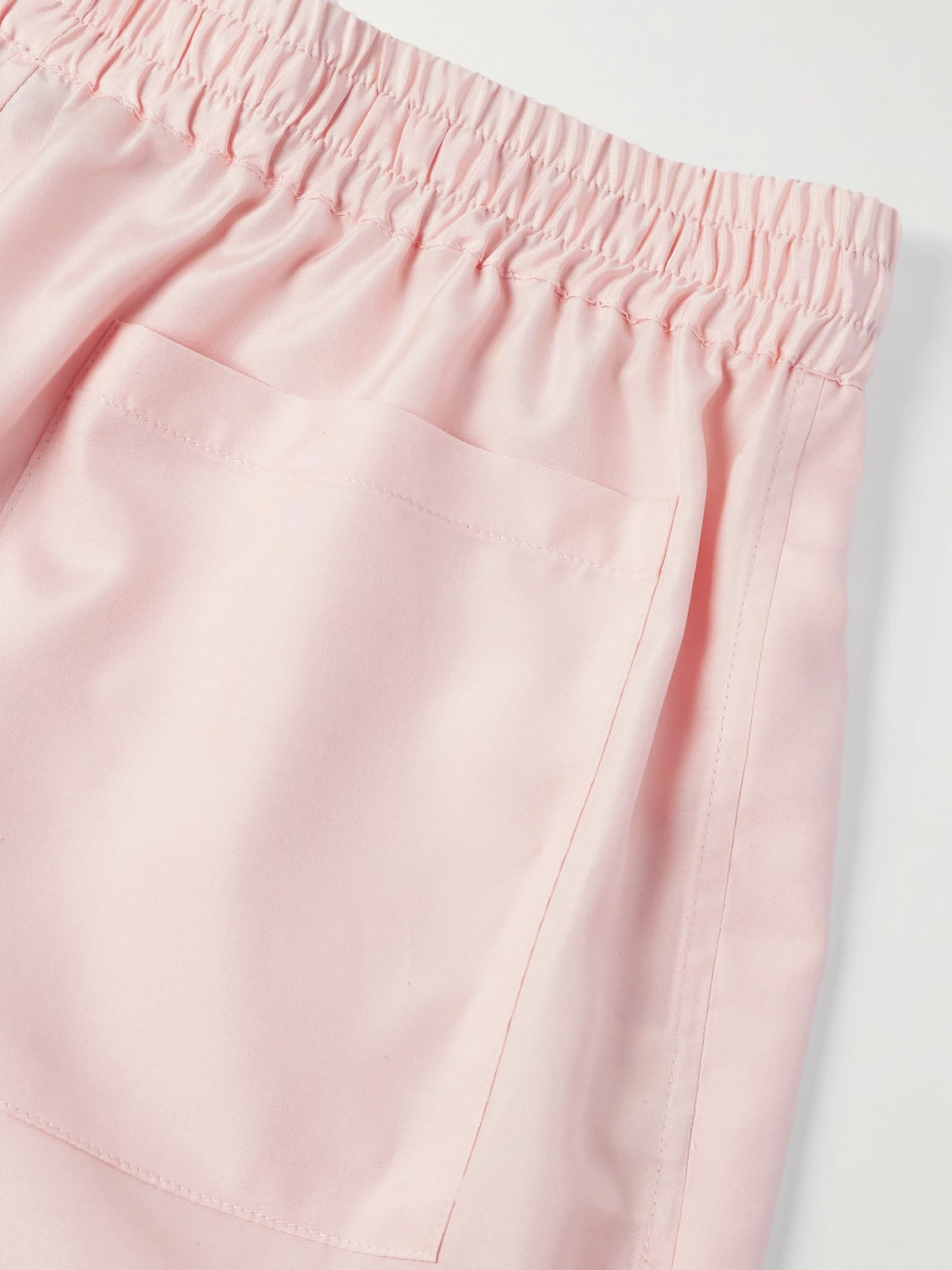 Shop Umit Benan B+ Julian Straight-leg Silk-satin Drawstring Shorts In Pink