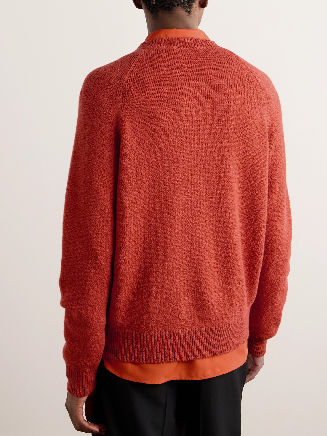 Shop Umit Benan B+ Summer Pull Cashmere And Cotton-blend Sweater In Red