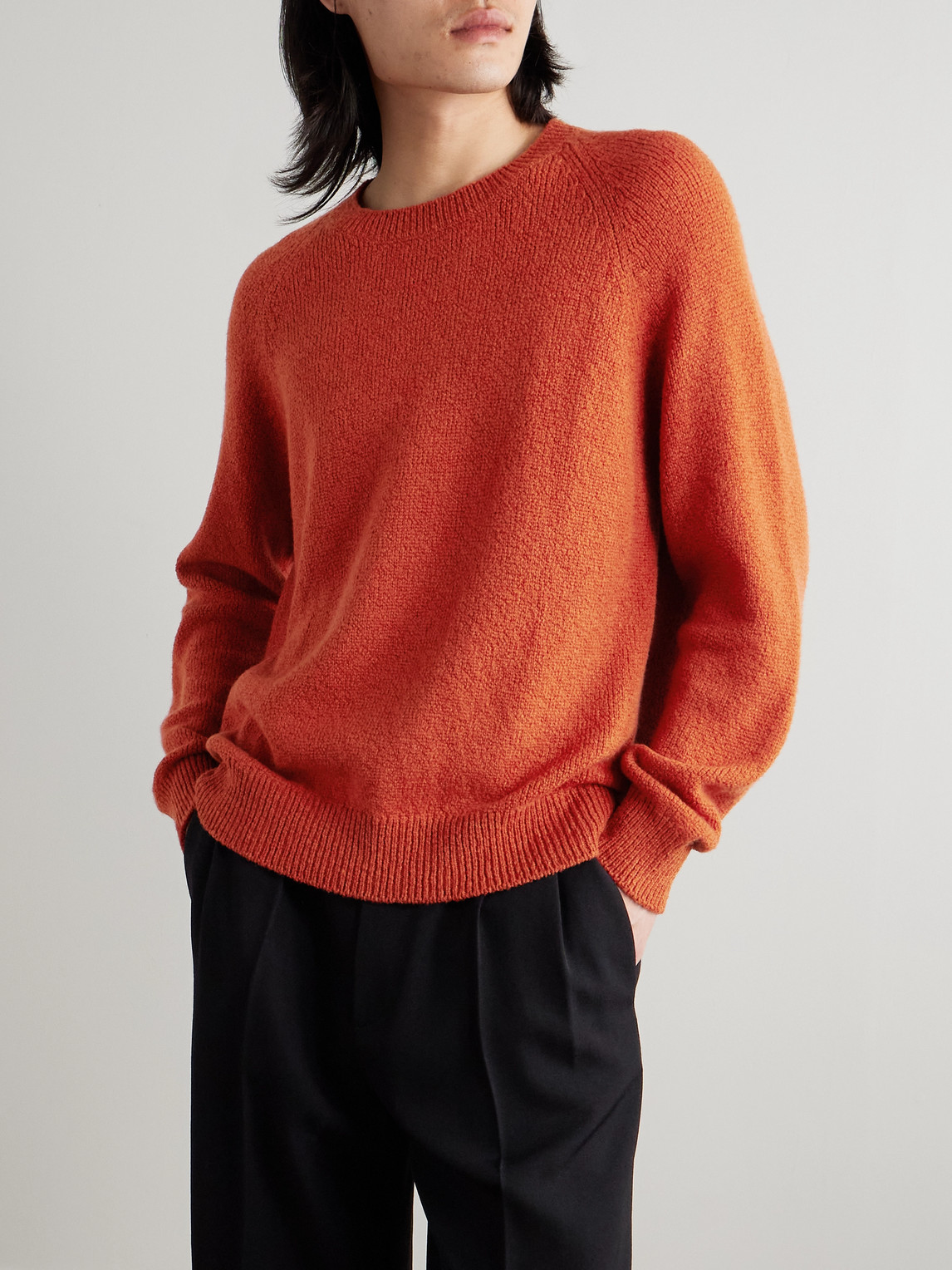 Shop Umit Benan B+ Summer Pull Cashmere And Cotton-blend Sweater In Red